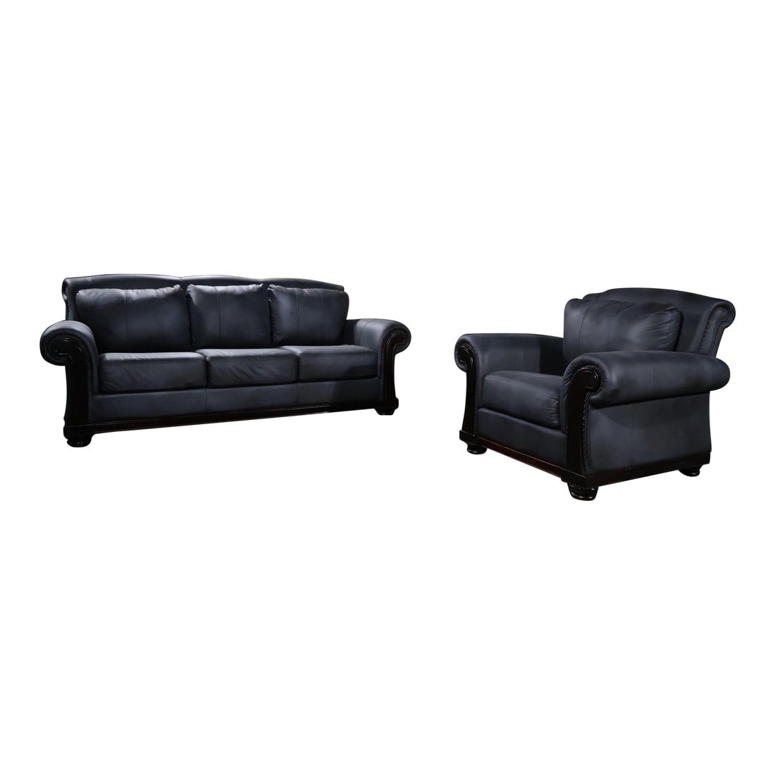 Loom Shadow Heritage Black Leather Sofa (1 of 12)