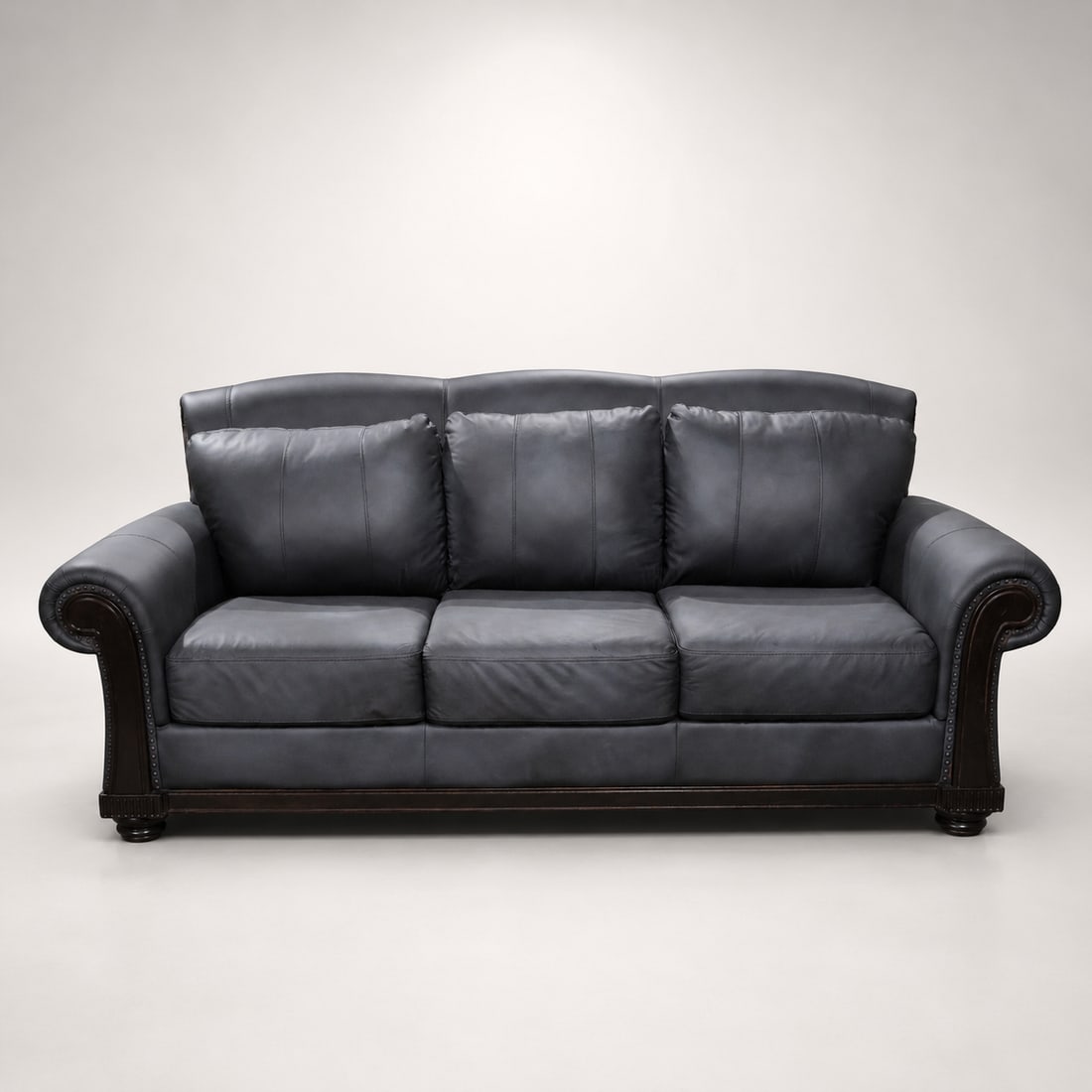 Loom Shadow Heritage Black Leather Sofa - 6