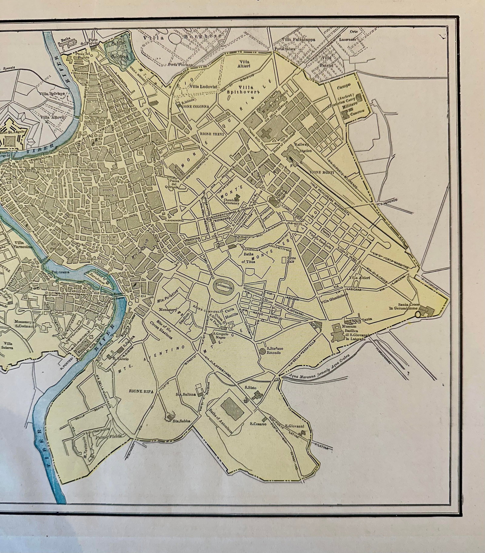 Rome, Italy, Original Map by Cram, 1889 - 3