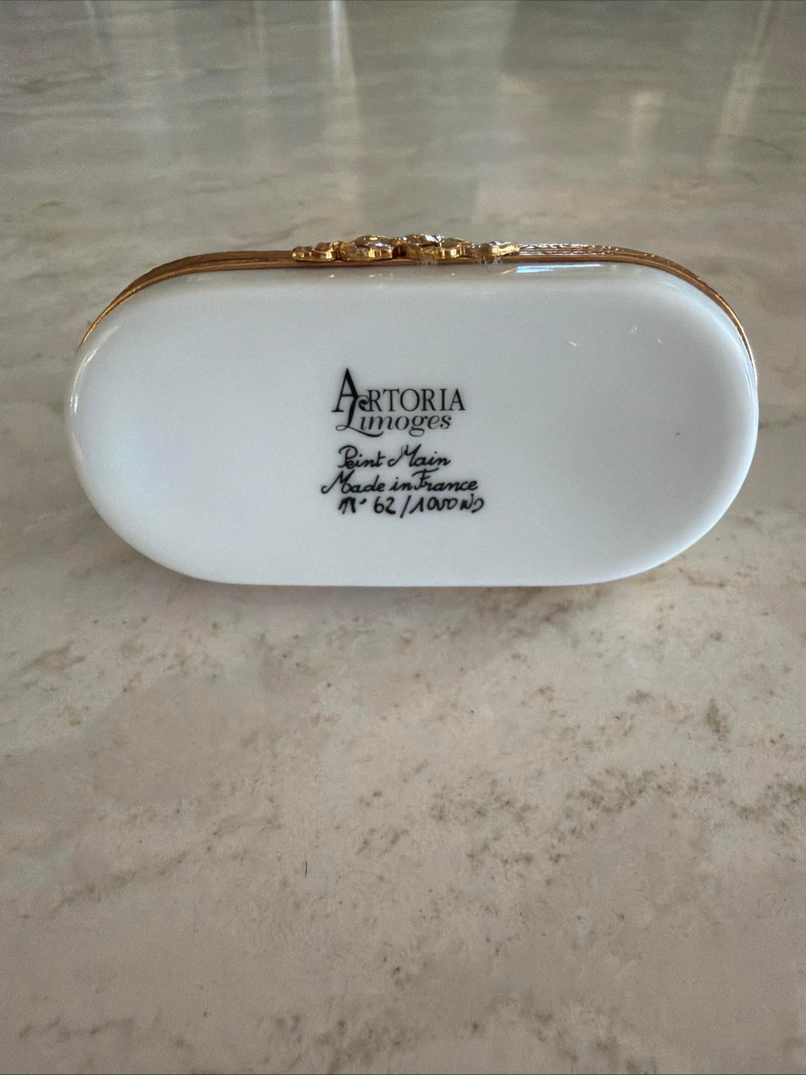 1980s Rare King Charles Spaniel Artoria Limoges Trinket Box Limited Edition France 62 - 3