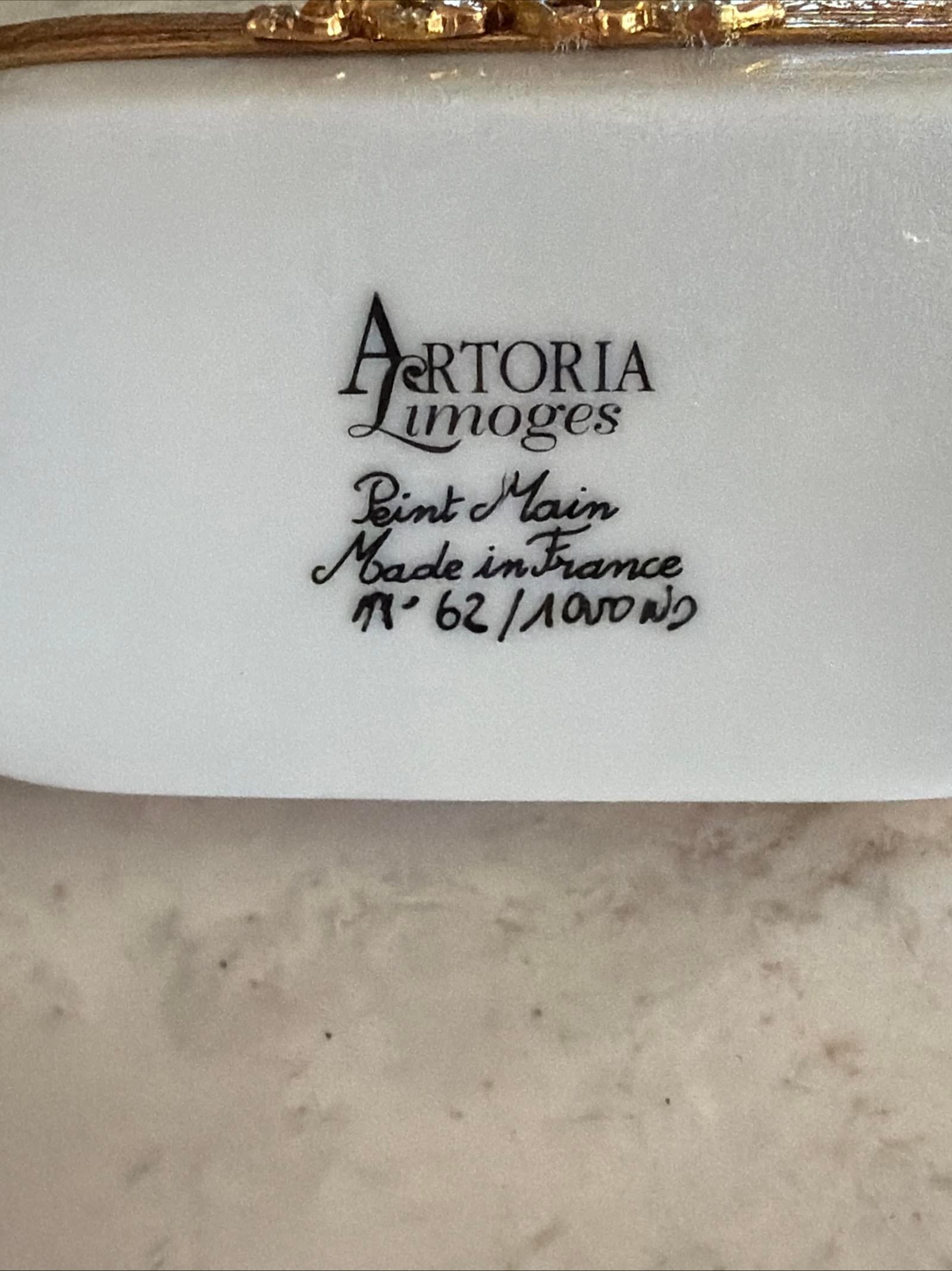 1980s Rare King Charles Spaniel Artoria Limoges Trinket Box Limited Edition France 62 - 6