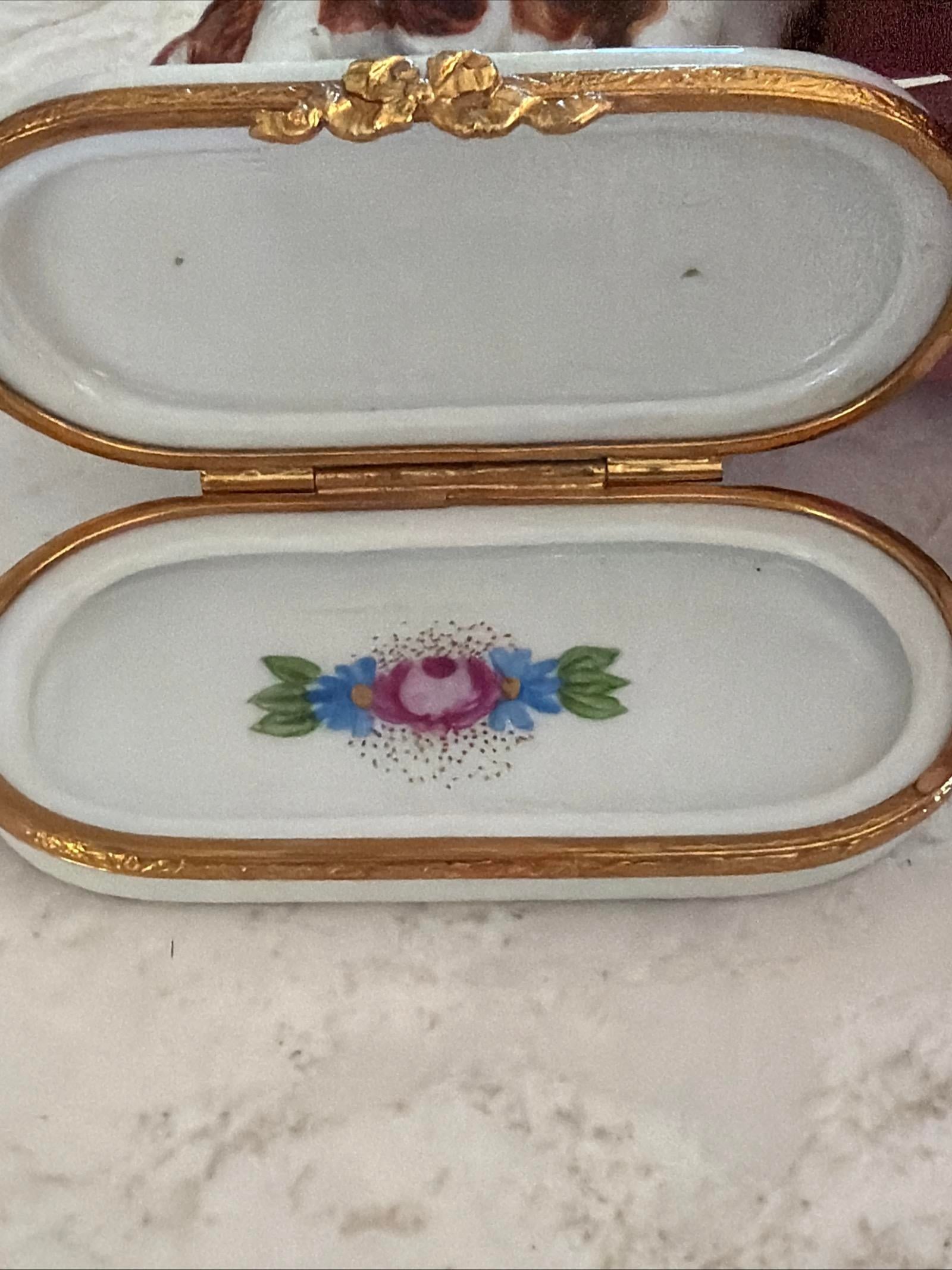 1980s Rare King Charles Spaniel Artoria Limoges Trinket Box Limited Edition France 62 - 7