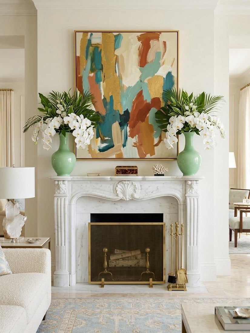 A Pair of Mid-Century Modern Style Porcelain Vases - 8