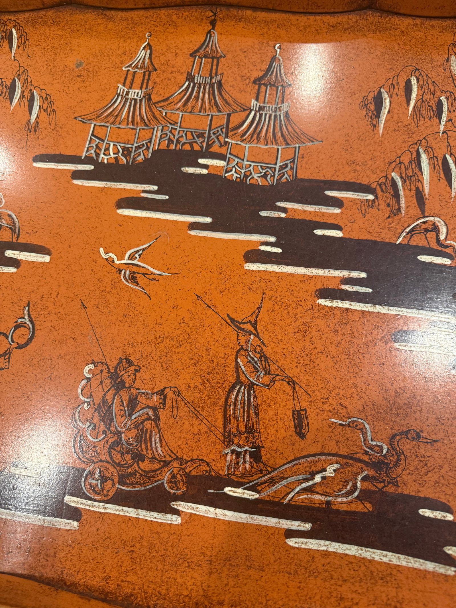 Hand Painted Chinoiserie Tray Table - 5