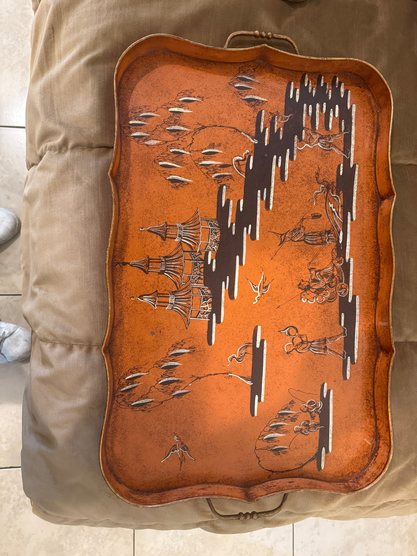 Hand Painted Chinoiserie Tray Table - 6
