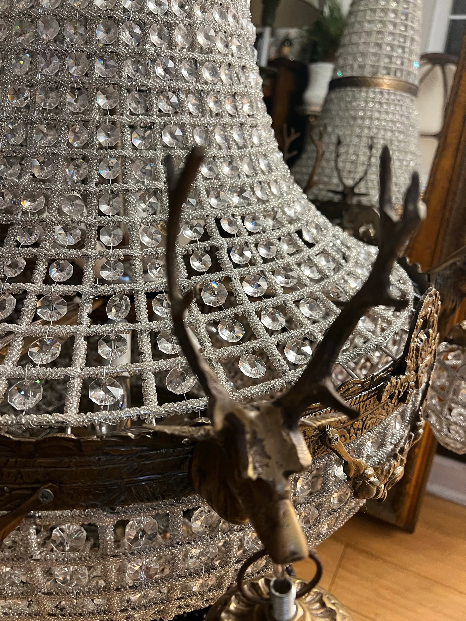 1970s Oversized Jumbo Deer 6 Head Chandelier - 10