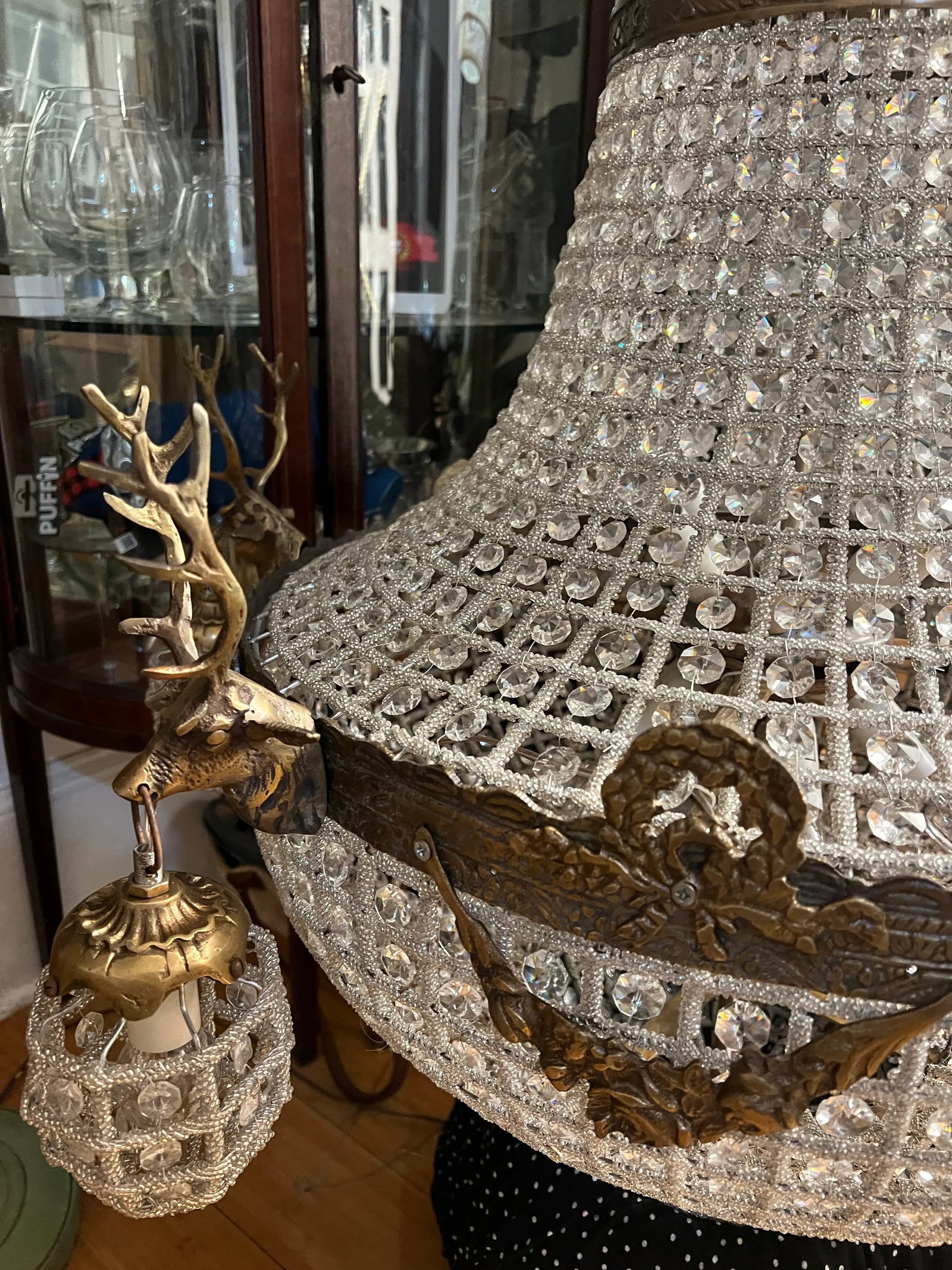 1970s Oversized Jumbo Deer 6 Head Chandelier - 7