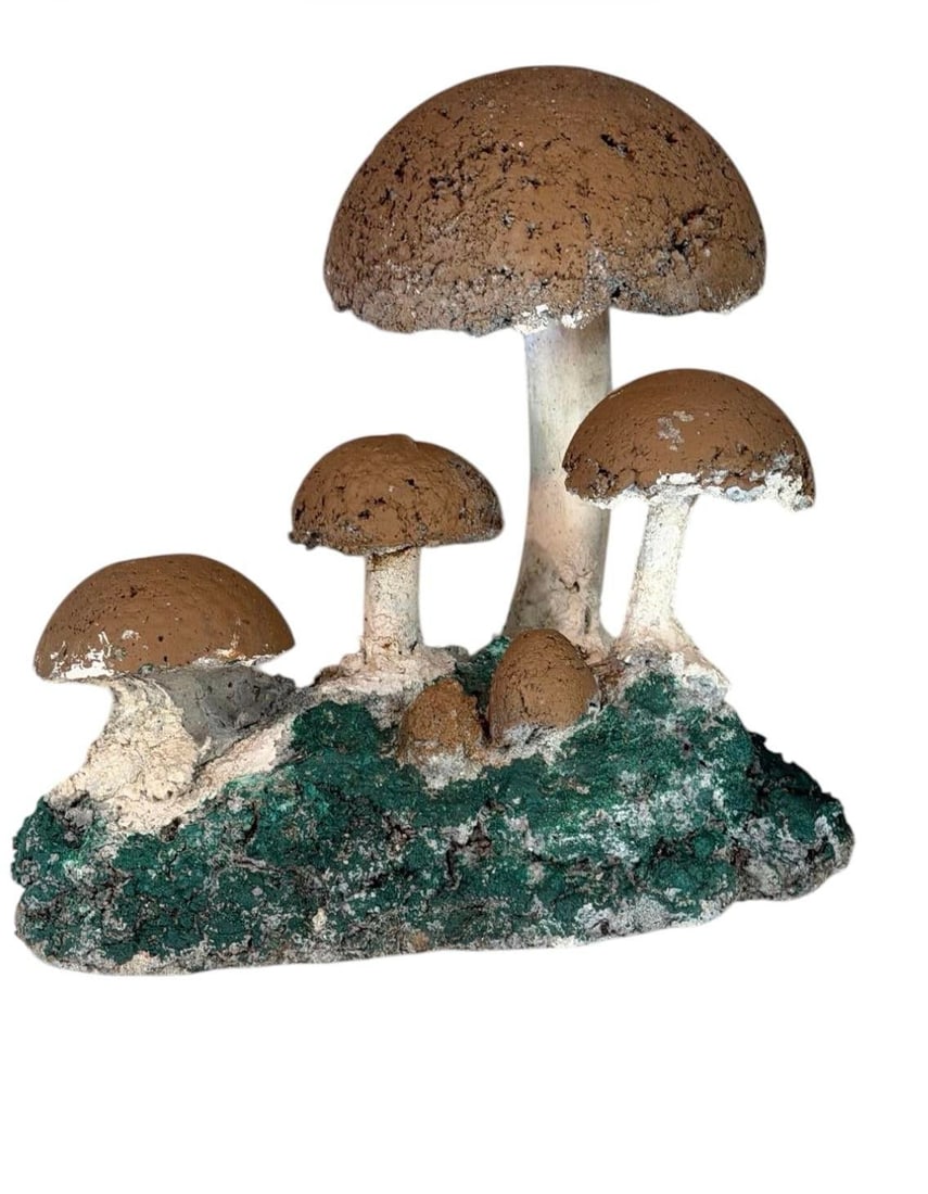 Vintage Brutalist Style Cast Stone Mushroom Garden Sculpture - 5