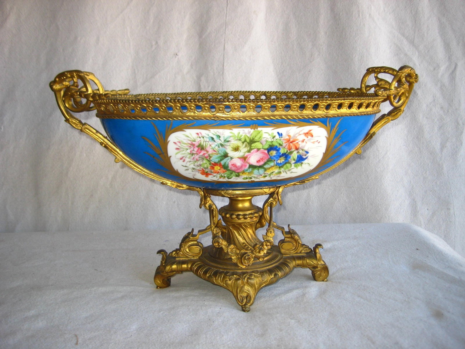 Mid 19th Century Sevres Style Napoleon III Bronze Mounted Center Piece - 2