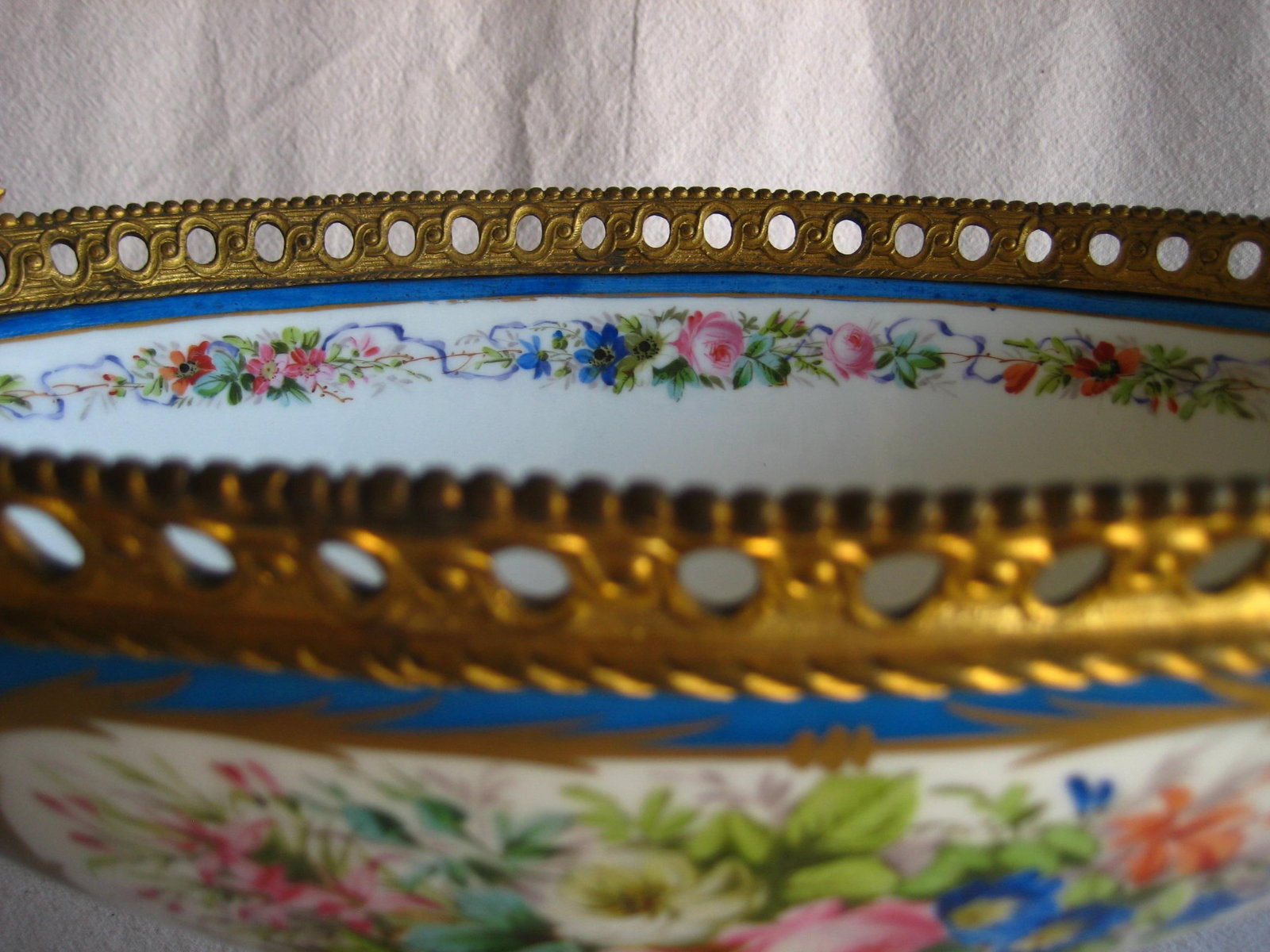 Mid 19th Century Sevres Style Napoleon III Bronze Mounted Center Piece - 9