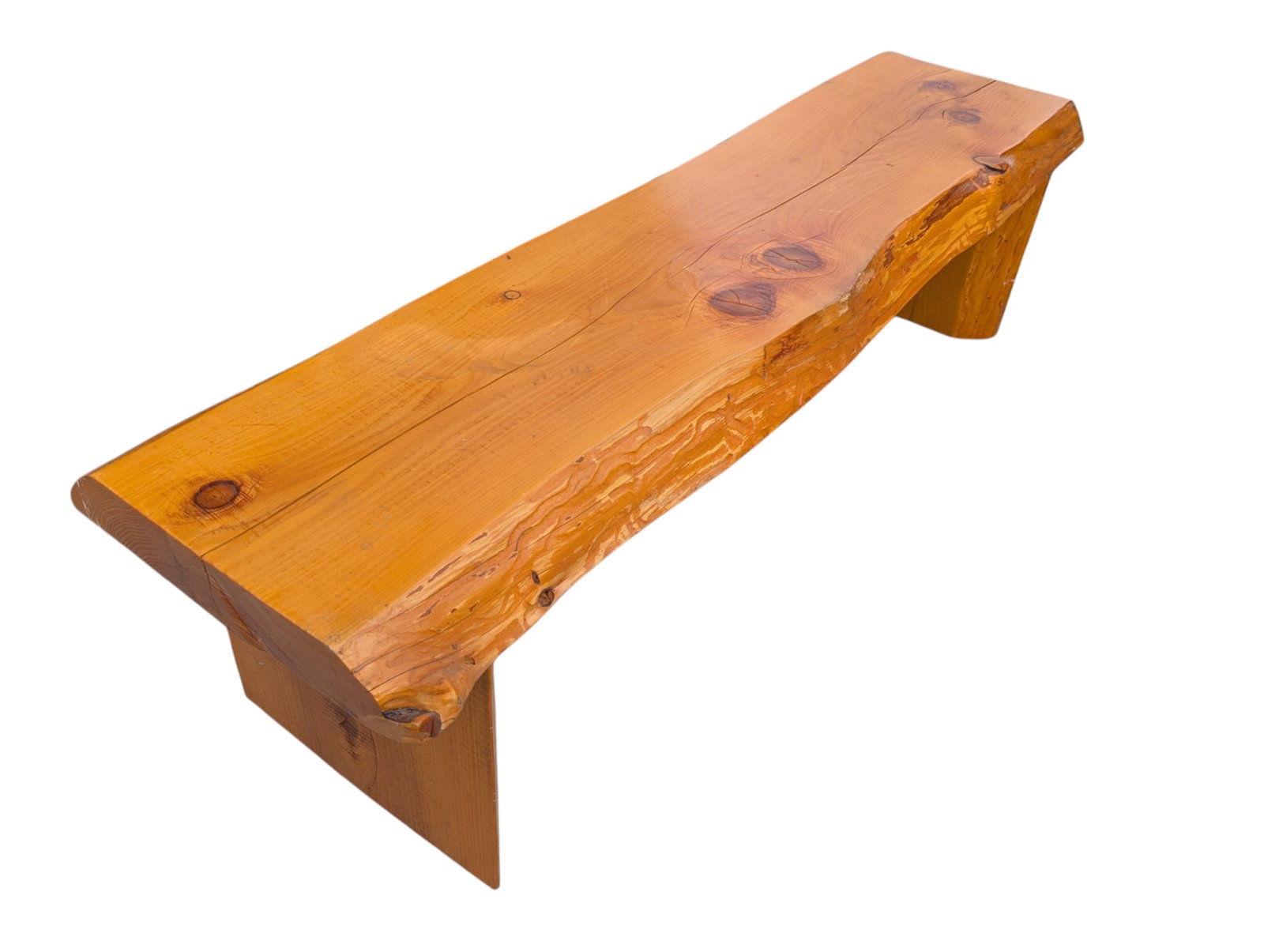 Rustic Live-Edge Knotty Pine Bench - 3