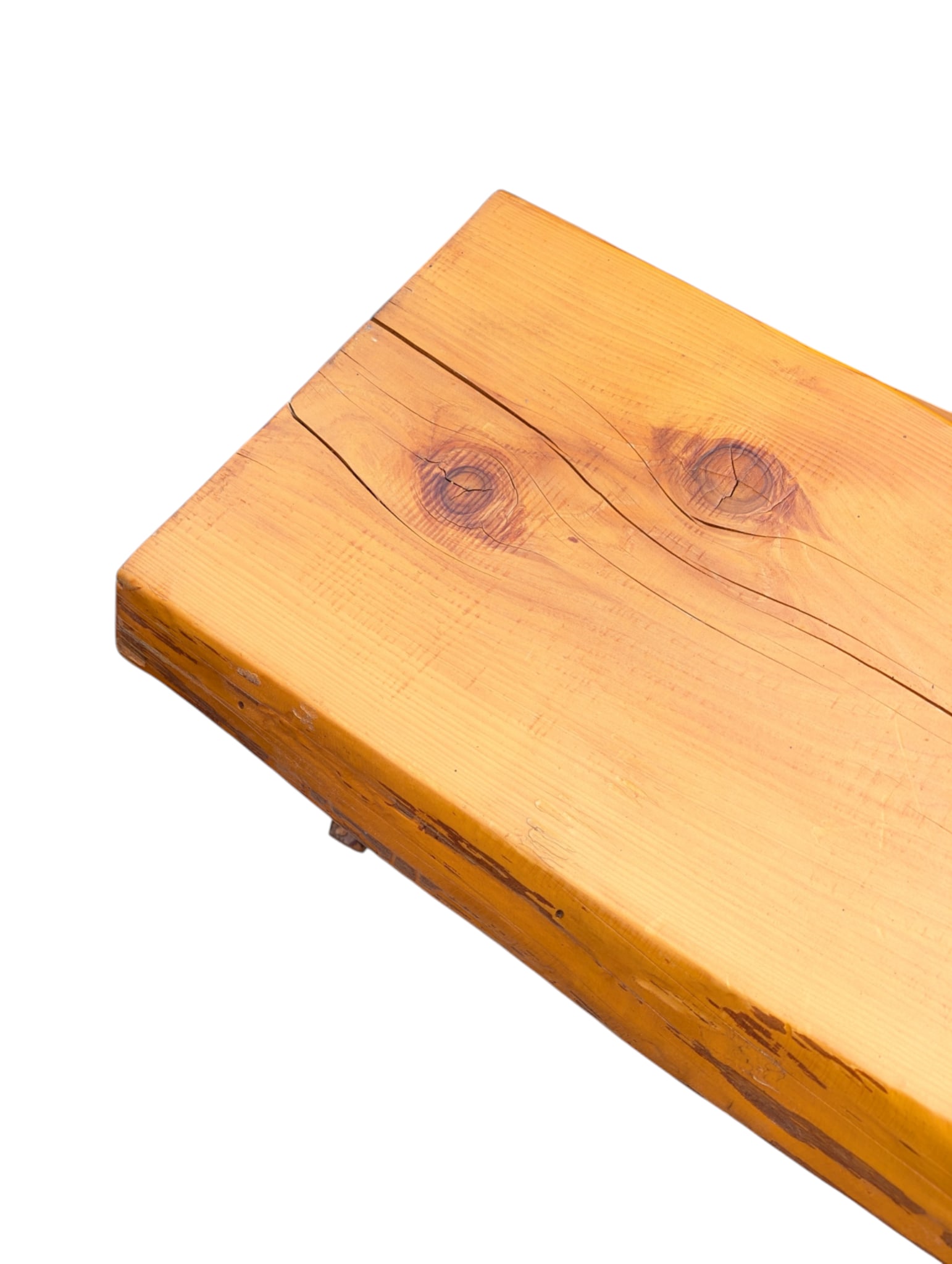Rustic Live-Edge Knotty Pine Bench - 4