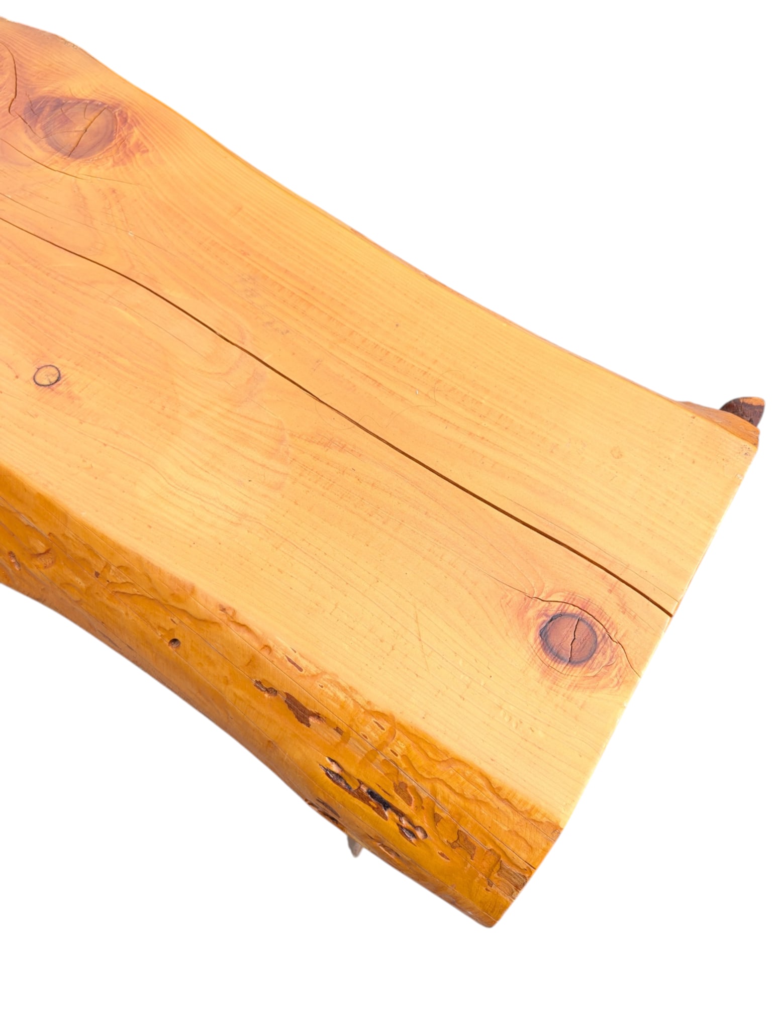 Rustic Live-Edge Knotty Pine Bench - 5
