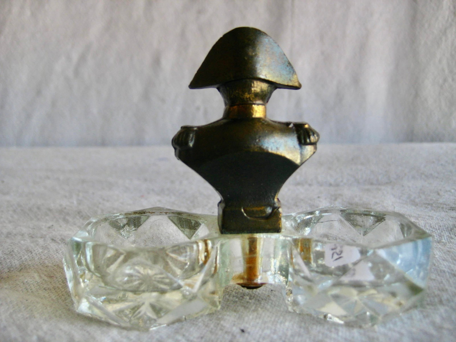 Early 20th Century Napoleon Figure Salt and Pepper Crystal Dish - 5