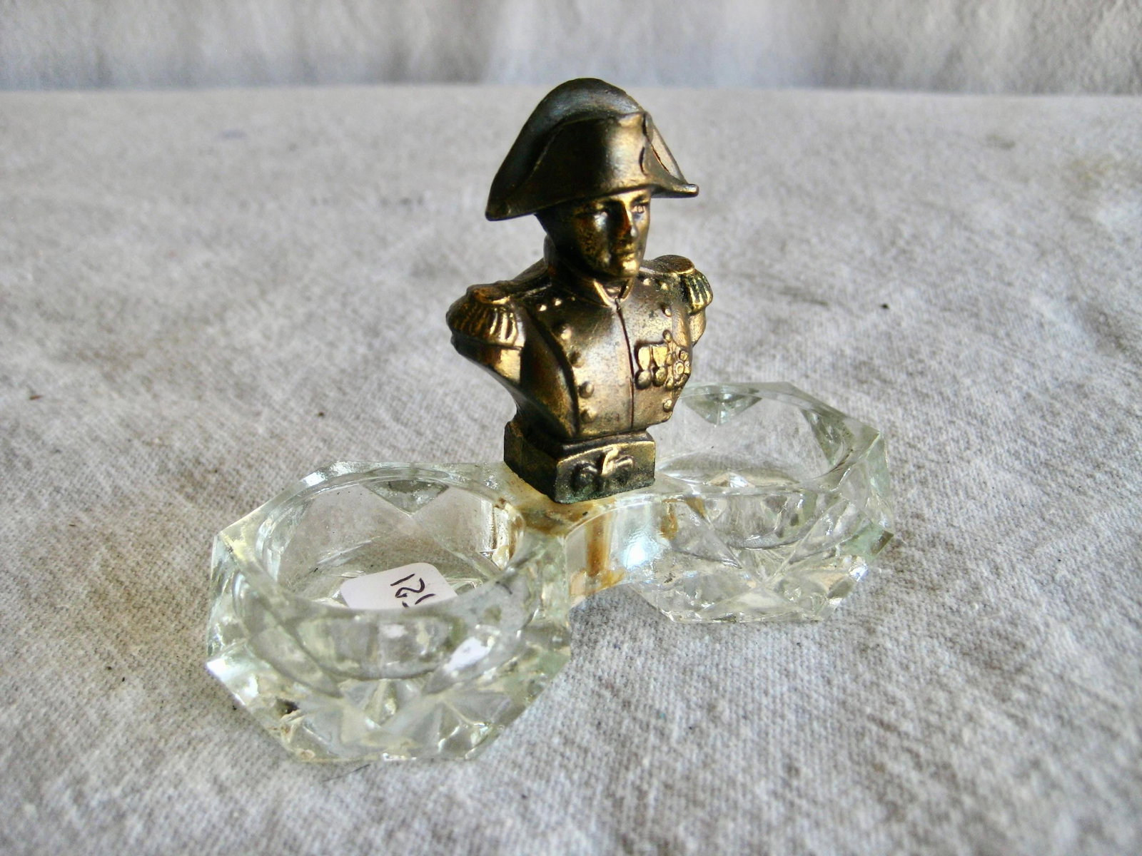 Early 20th Century Napoleon Figure Salt and Pepper Crystal Dish - 6