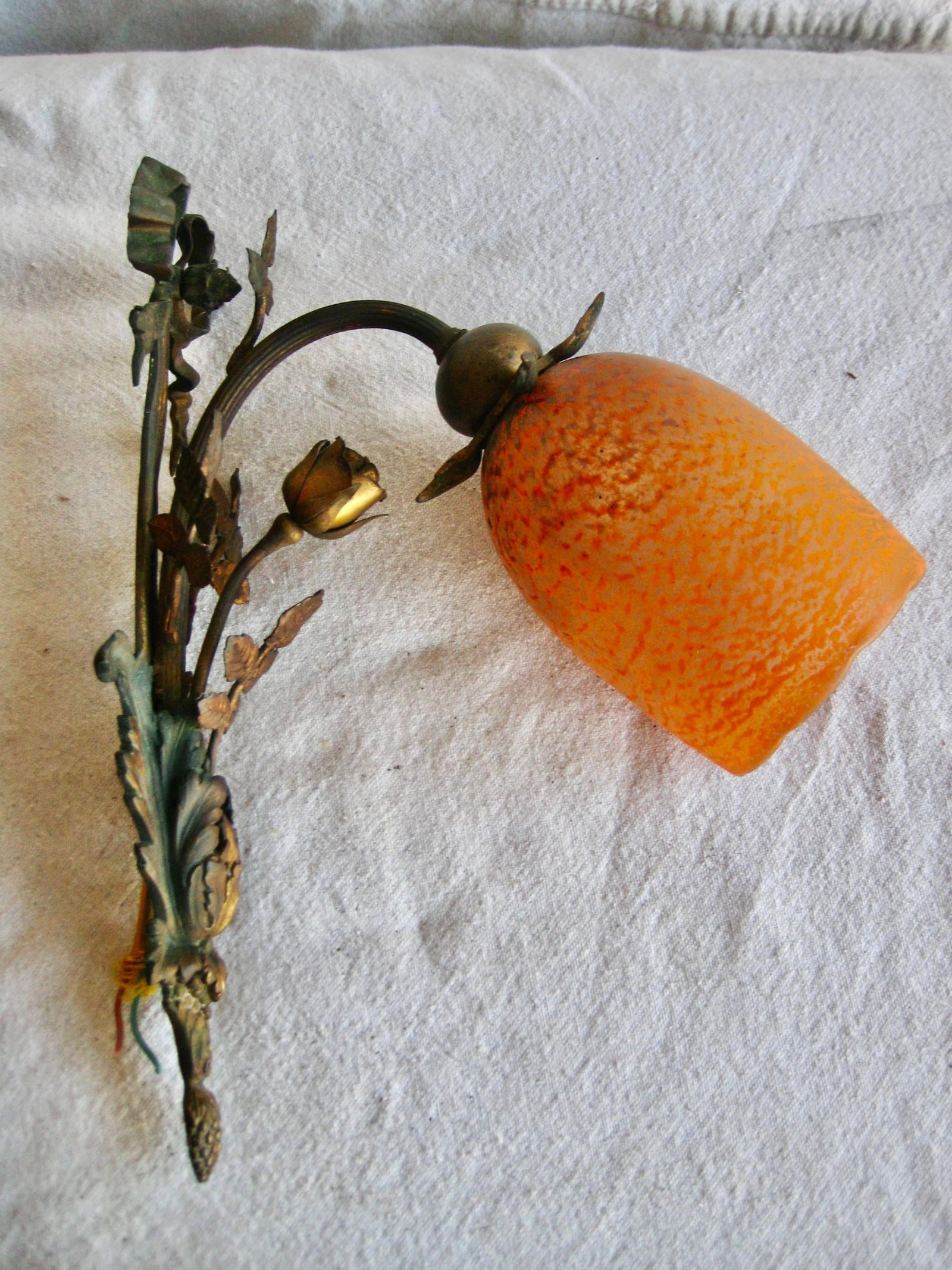 Early 20th Century French Art Nouveau Floral Pair Sconces - a Pair - 5