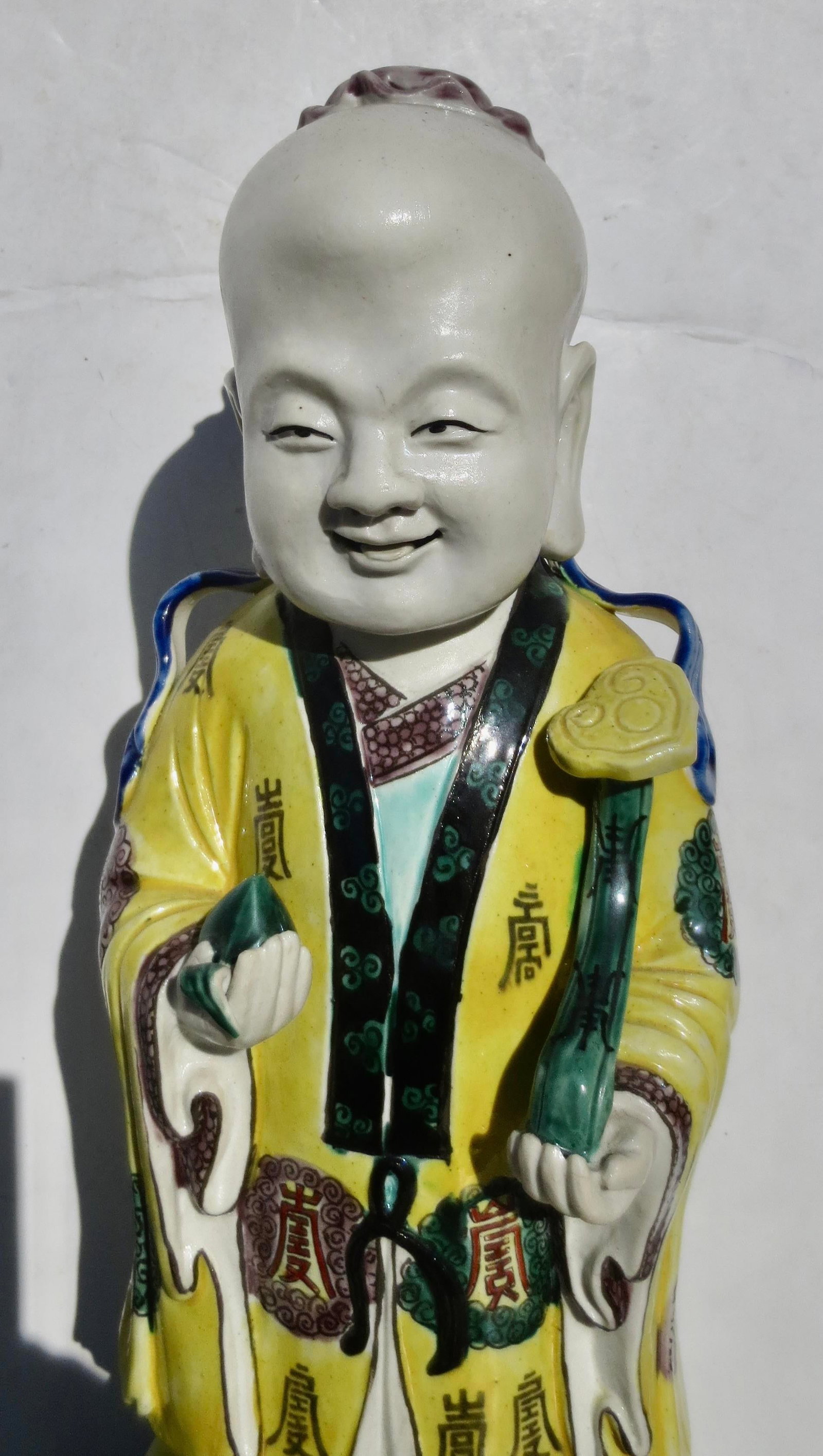 Chinese Porcelain Shoulao, the God of Longevity Circa 1960s - 4