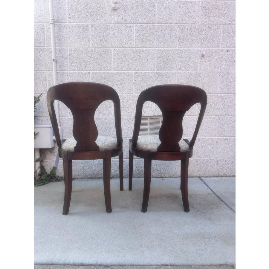 Late 19th Century French Empire Style Chairs With Gray and YellowFloral Block Print Linen Upholstere - 7