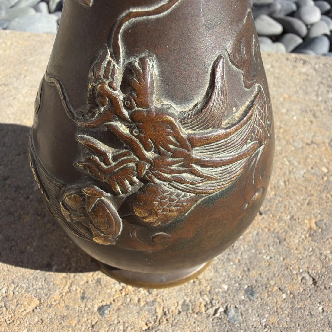 Antique Japanese Bronze Dragon Vase, Meiji–TaishÅ Period, Signed Base, c.1900 - 12