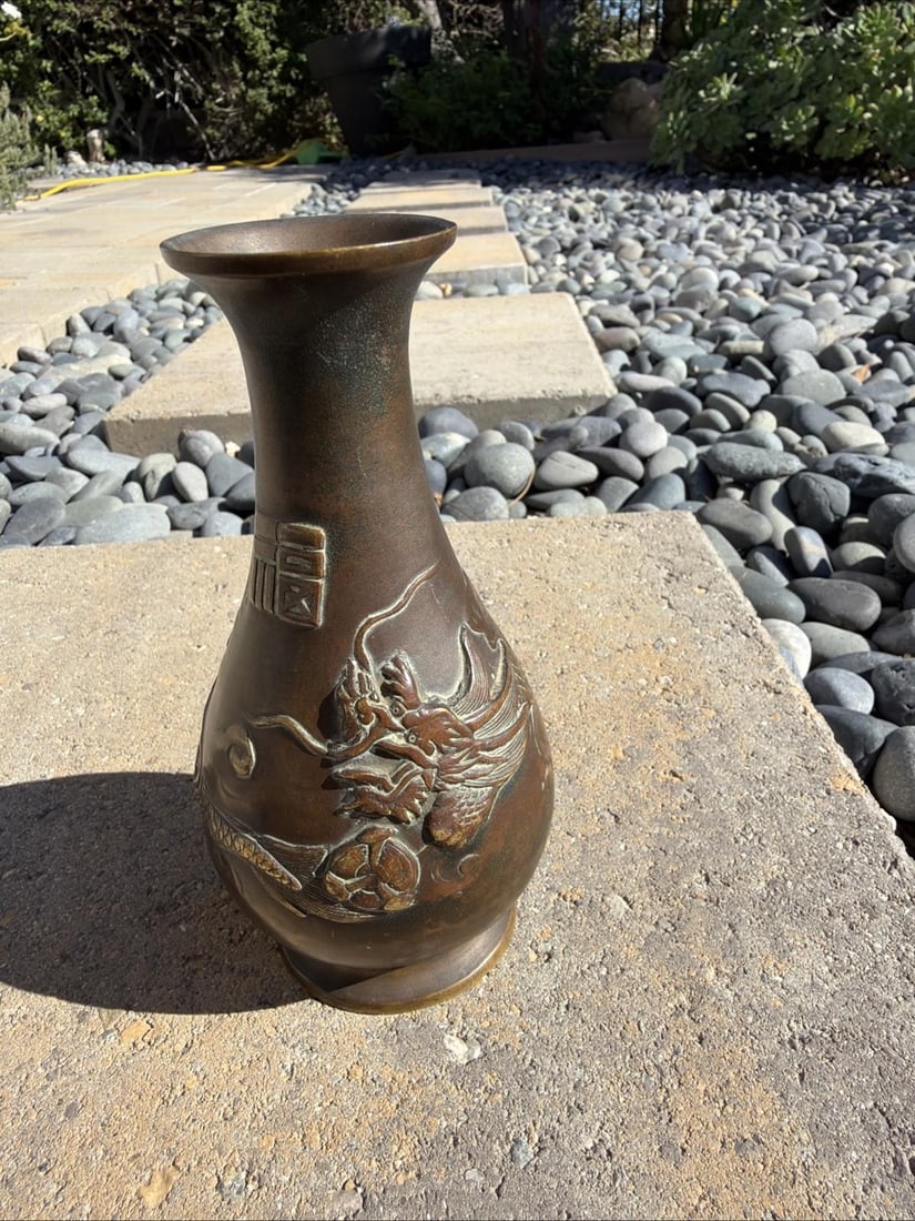 Antique Japanese Bronze Dragon Vase, Meiji–TaishÅ Period, Signed Base, c.1900 - 4