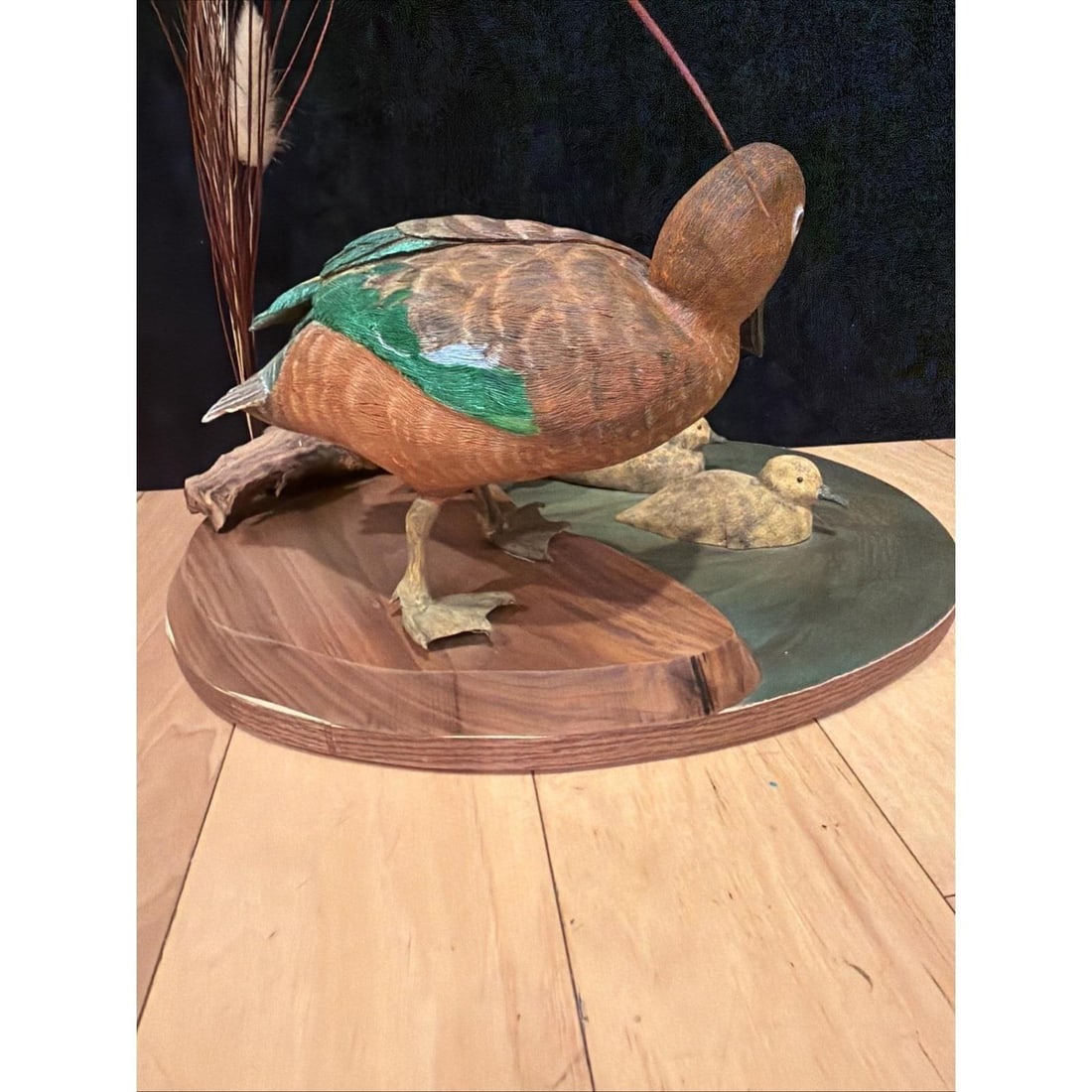 Vintage Hand-Carved Wood Duck Family Sculpture Folk Art – Handcrafted - 12
