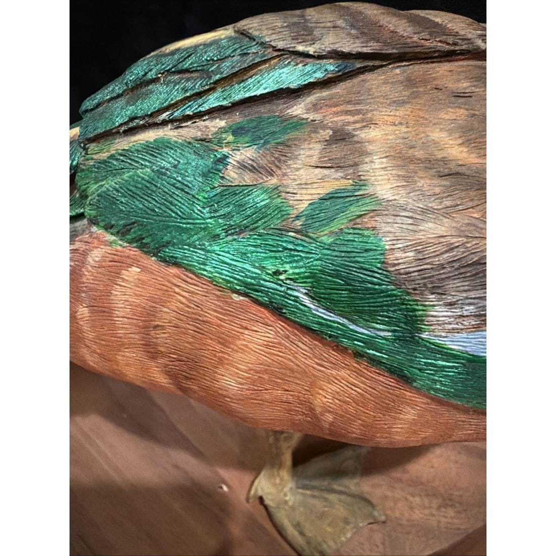 Vintage Hand-Carved Wood Duck Family Sculpture Folk Art – Handcrafted - 13