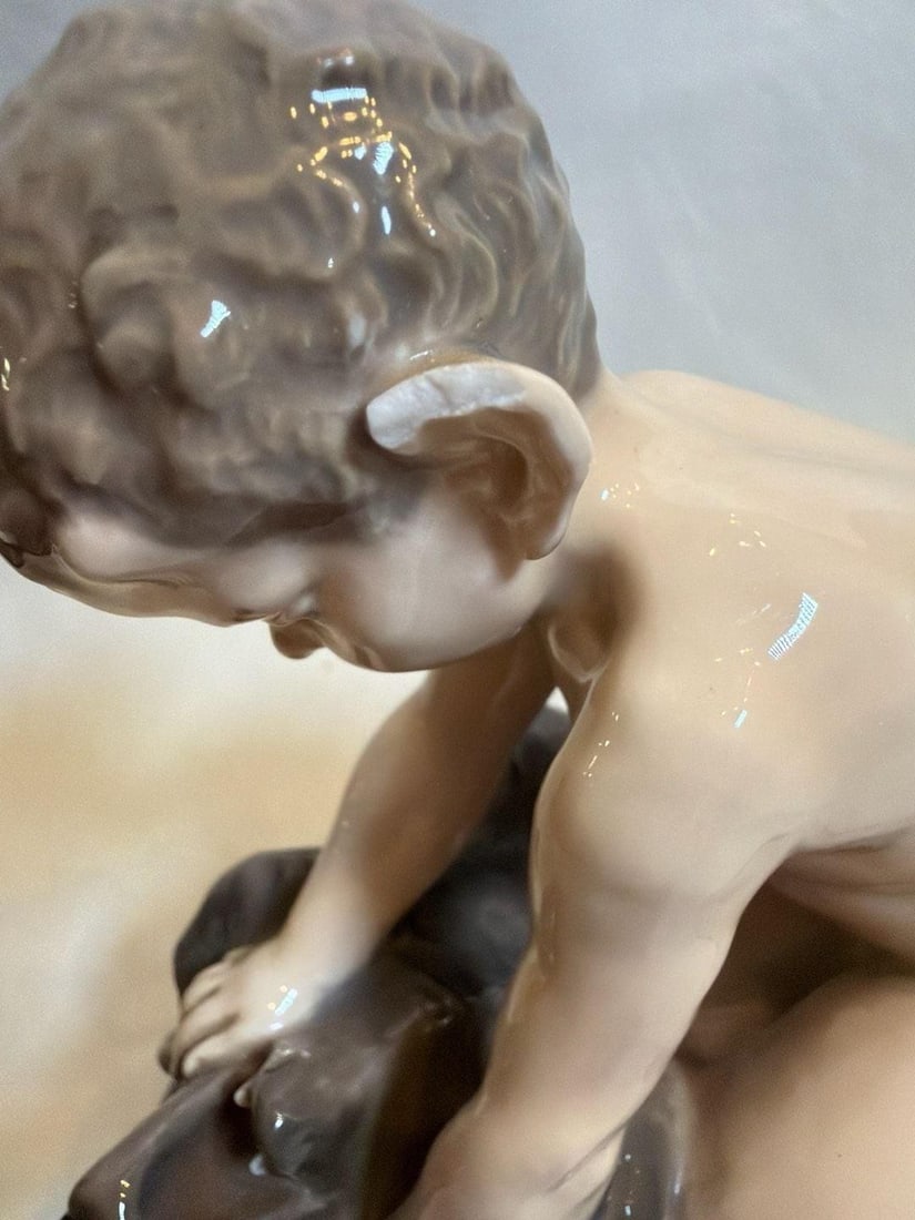 Mid 20th Century Royal Copenhagen Faun With Bear Porcelain Figurine #648 - 6