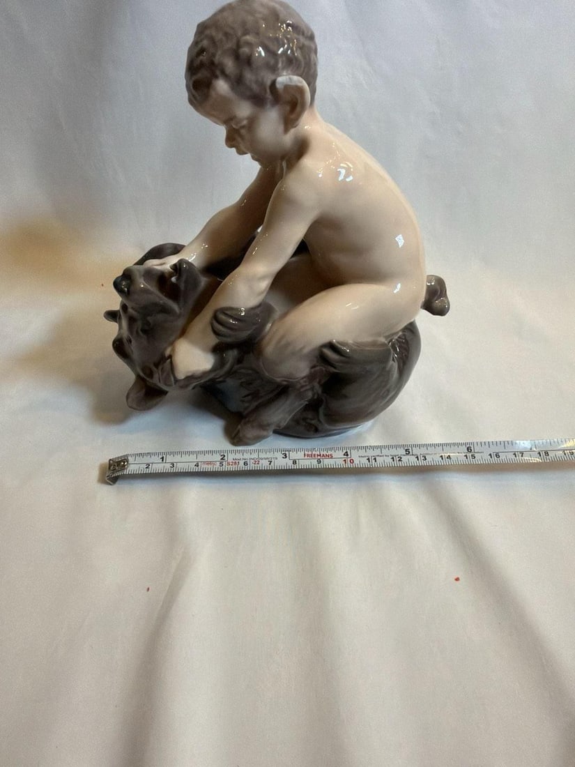 Mid 20th Century Royal Copenhagen Faun With Bear Porcelain Figurine #648 - 8