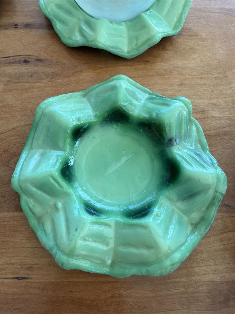 Vintage Mid-Century Modern Smoking Cocktail Glasses w/ Glass Straws Jade Ashtray Base - Set of 6 - 4