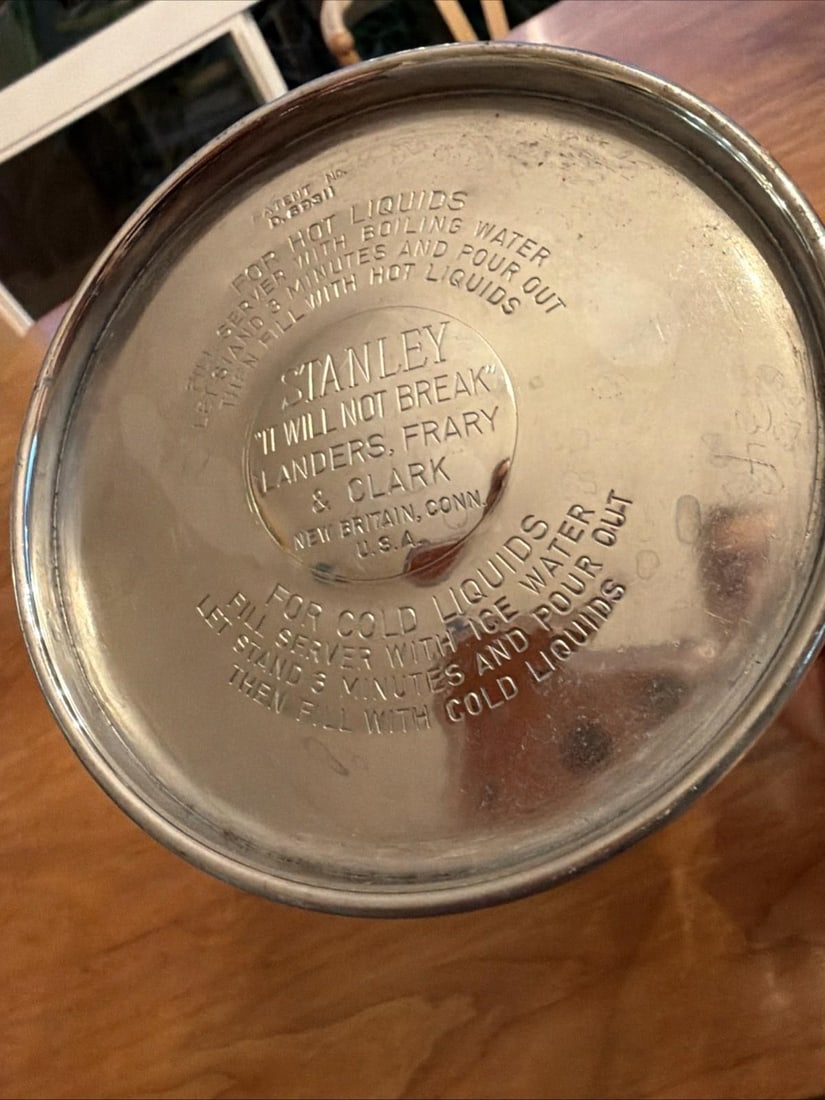 Early 20th Century WWI Era U.S. Army Medical Corps Stanley Insulated Pitcher Caduceus LF&C - 3