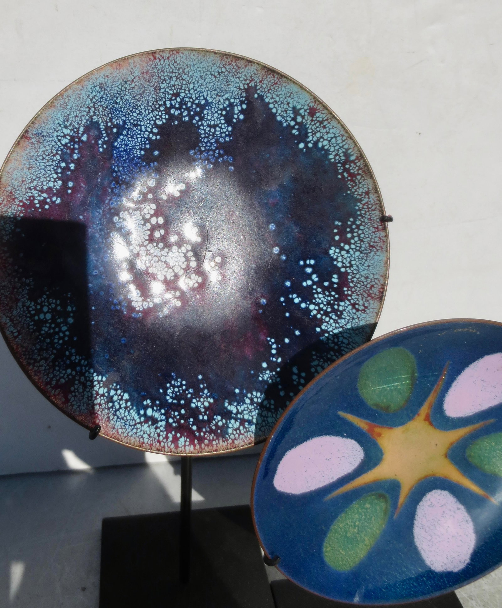 MCM Enamel Trays on Stands - A Pair of 2 - 7