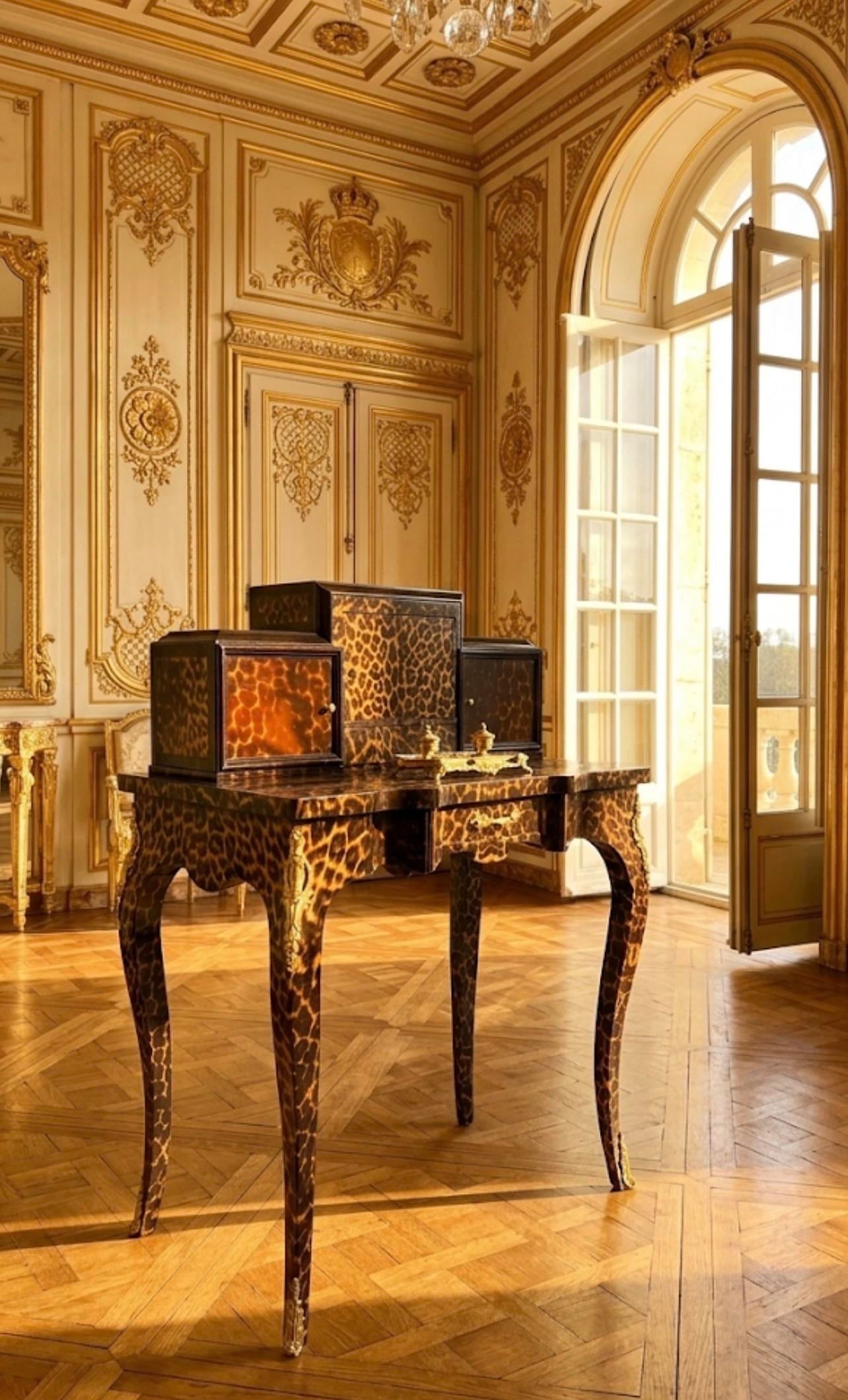 1960s Leopard Print Animal Print French Style Louis XV Style Secretary Desk - 6