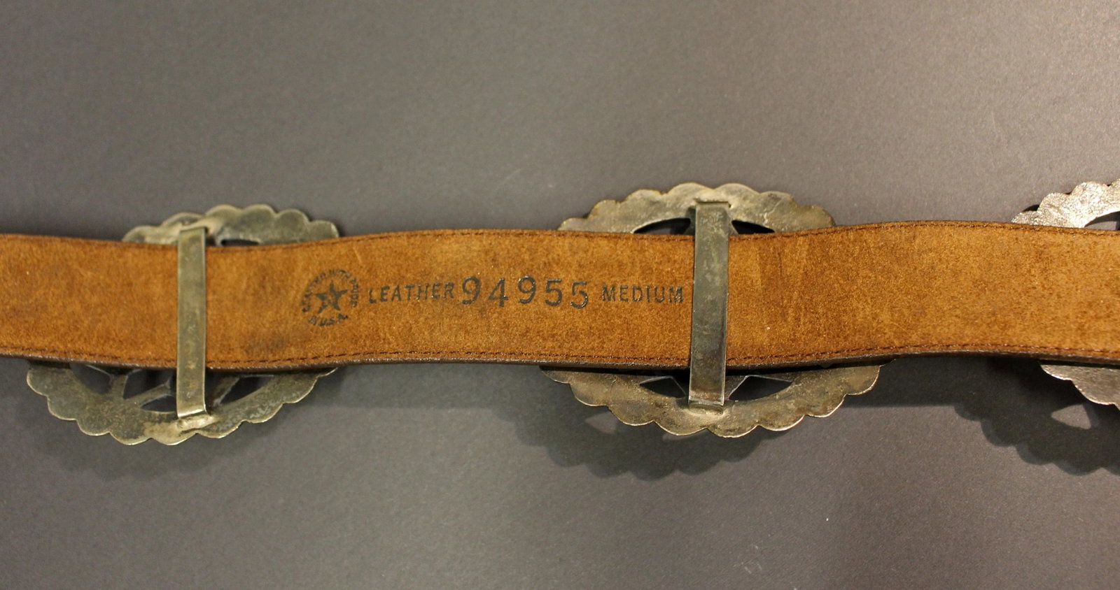Mid-20th Century Navajo Sterling Silver, Turquoise, and Leather Concho Belt - 5