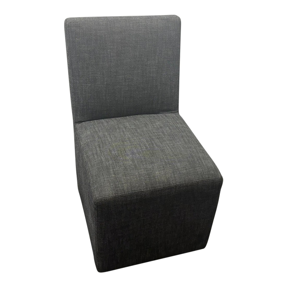 Rh Ellison Fabric Dining Side Chair (Single): RH Ellison Fabric Dining Side Chair (Single) PerennialsÂ® Performance Textured Linen Weave | Black | Caster Base Preowned | Good Condition | Versatile Desk or Dining Seating