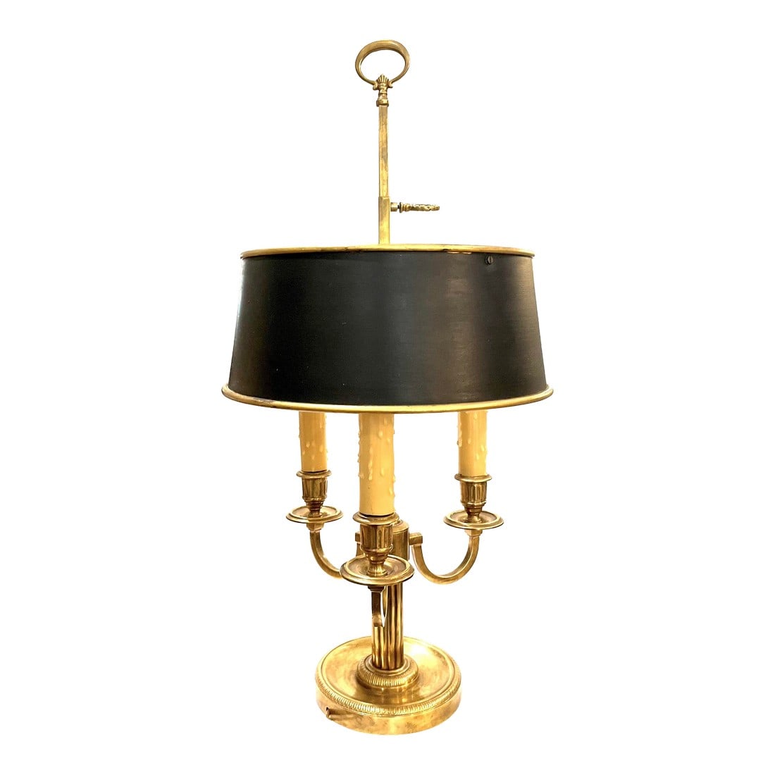 Vintage Solid Brass 3-Arm Bouillotte Lamp - Made in Italy (1 of 15)