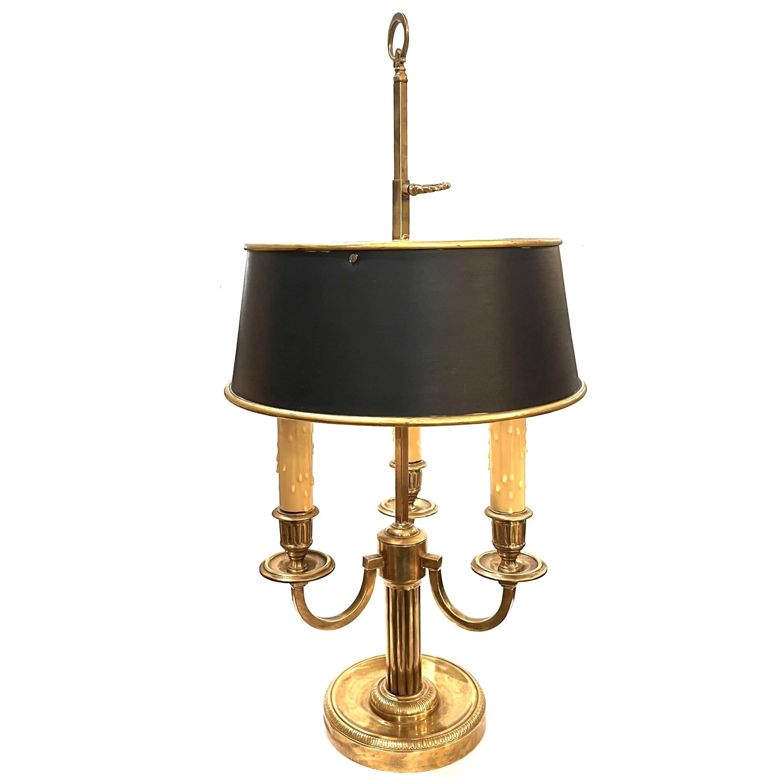 Vintage Solid Brass 3-Arm Bouillotte Lamp - Made in Italy - 3