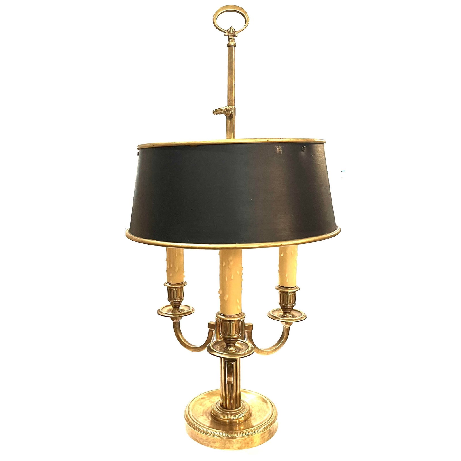Vintage Solid Brass 3-Arm Bouillotte Lamp - Made in Italy - 5