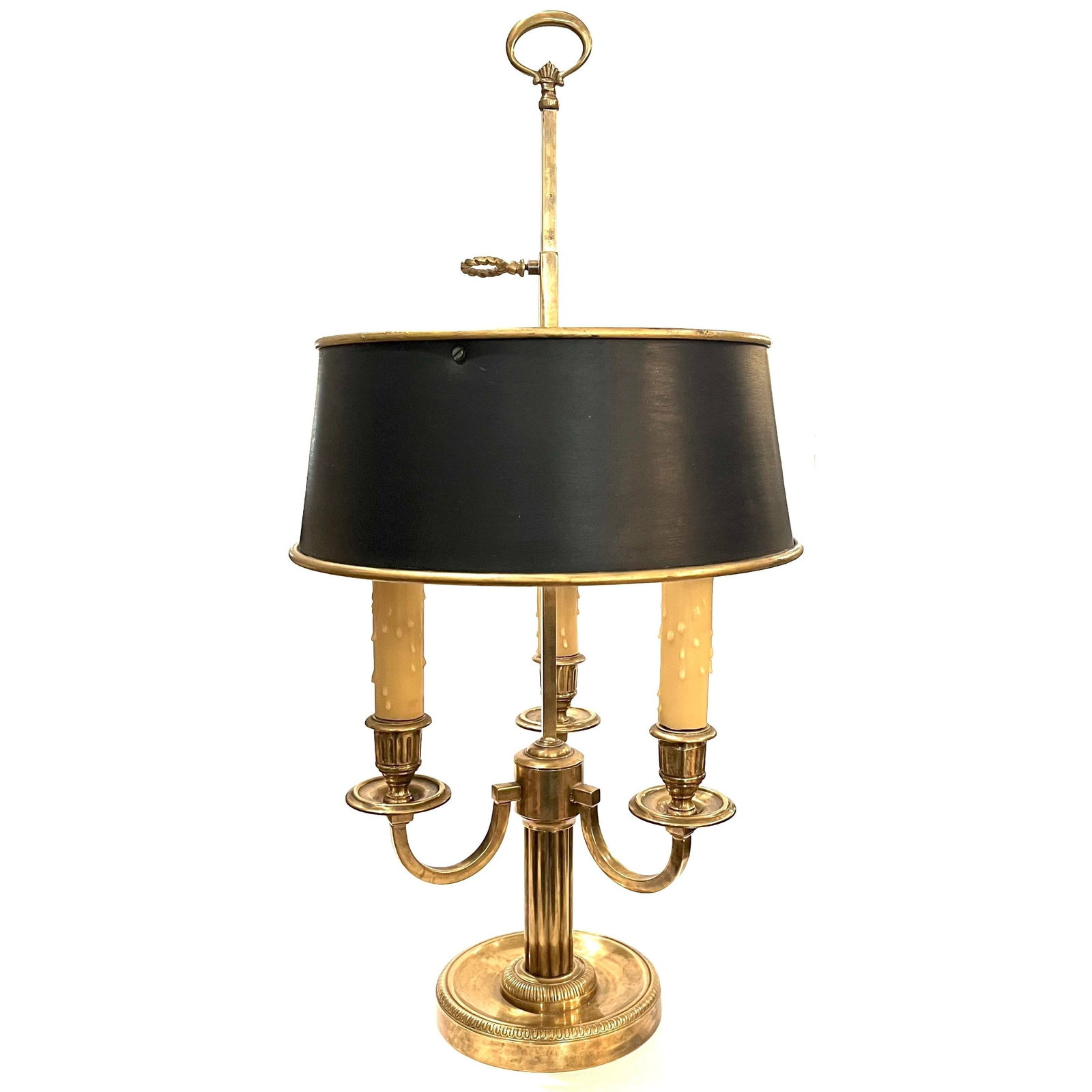 Vintage Solid Brass 3-Arm Bouillotte Lamp - Made in Italy - 7