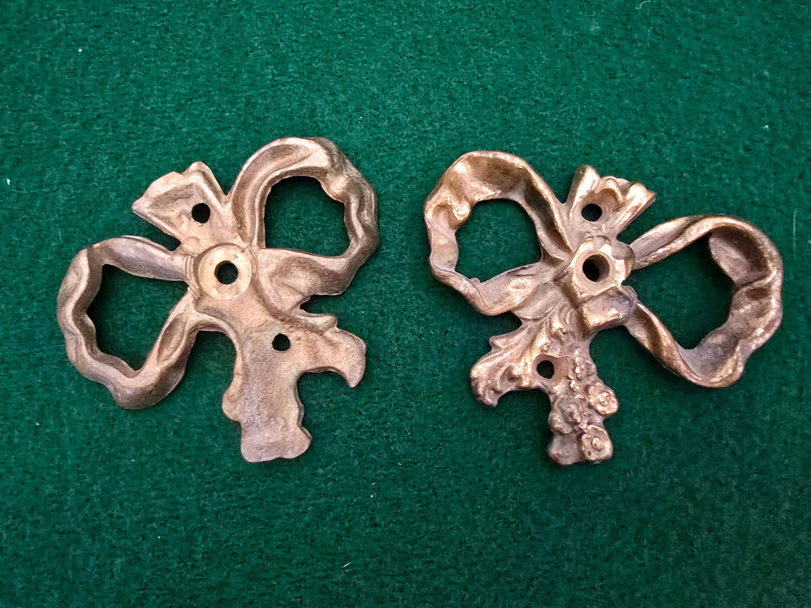 Array of Antique Victorian-Style Solid Brass Wall Ornaments and Cabinet Knobs - 5