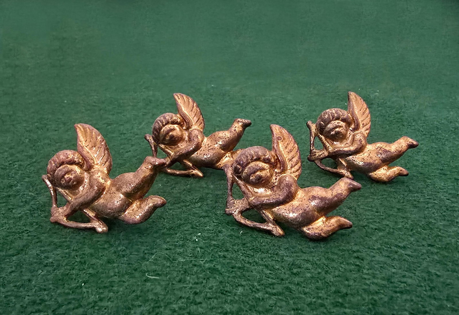 Array of Antique Victorian-Style Solid Brass Wall Ornaments and Cabinet Knobs - 8