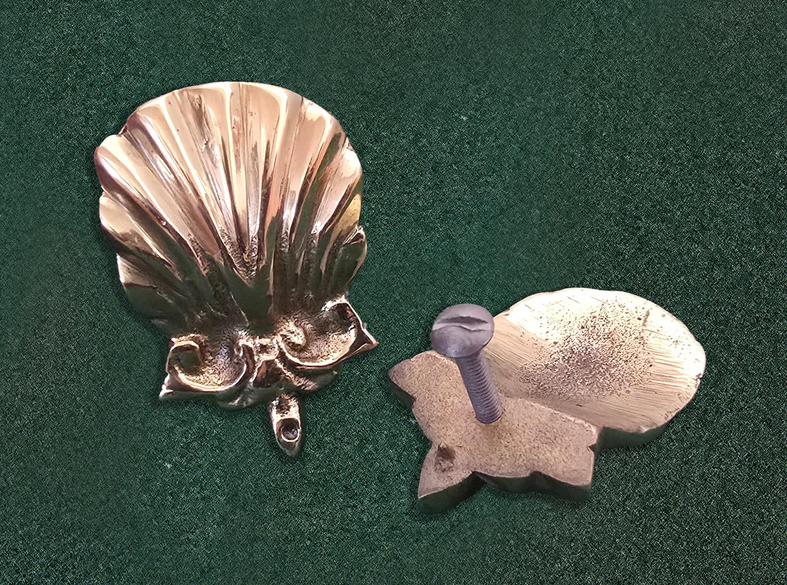 Array of Antique Victorian-Style Solid Brass Wall Ornaments and Cabinet Knobs - 9