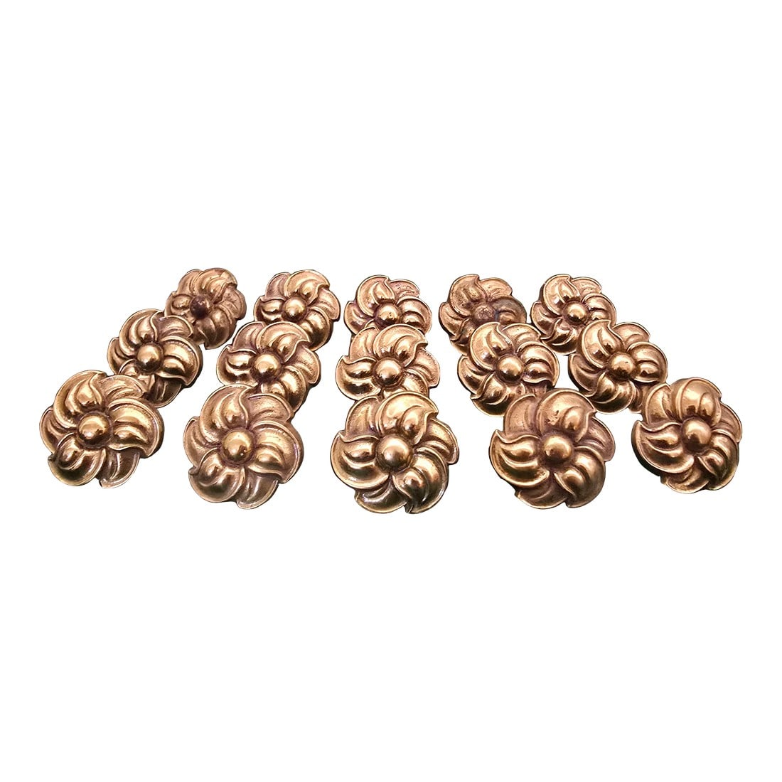 Set of 15 Solid Brass Mid-Century Floral Cabinet Knobs (1 of 5)