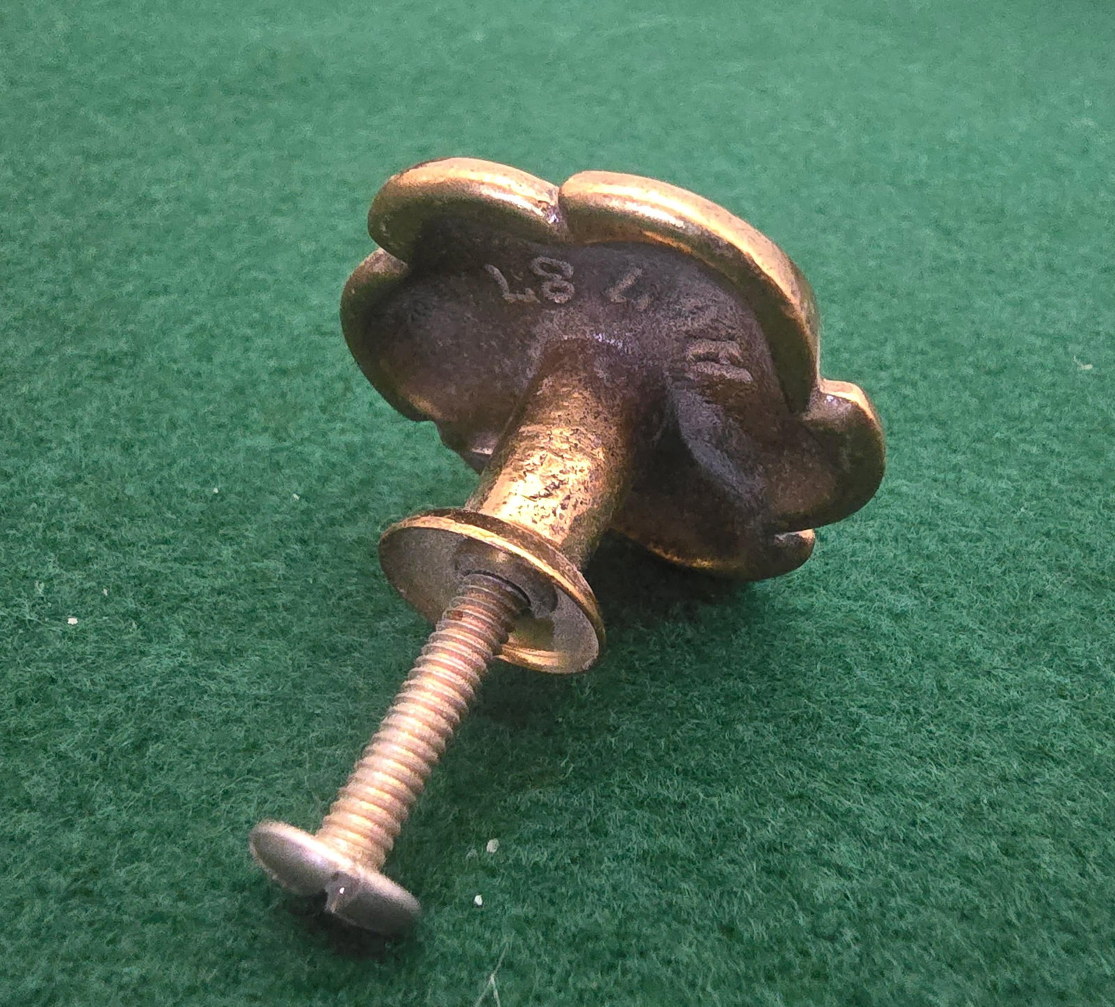 Set of 15 Solid Brass Mid-Century Floral Cabinet Knobs - 5