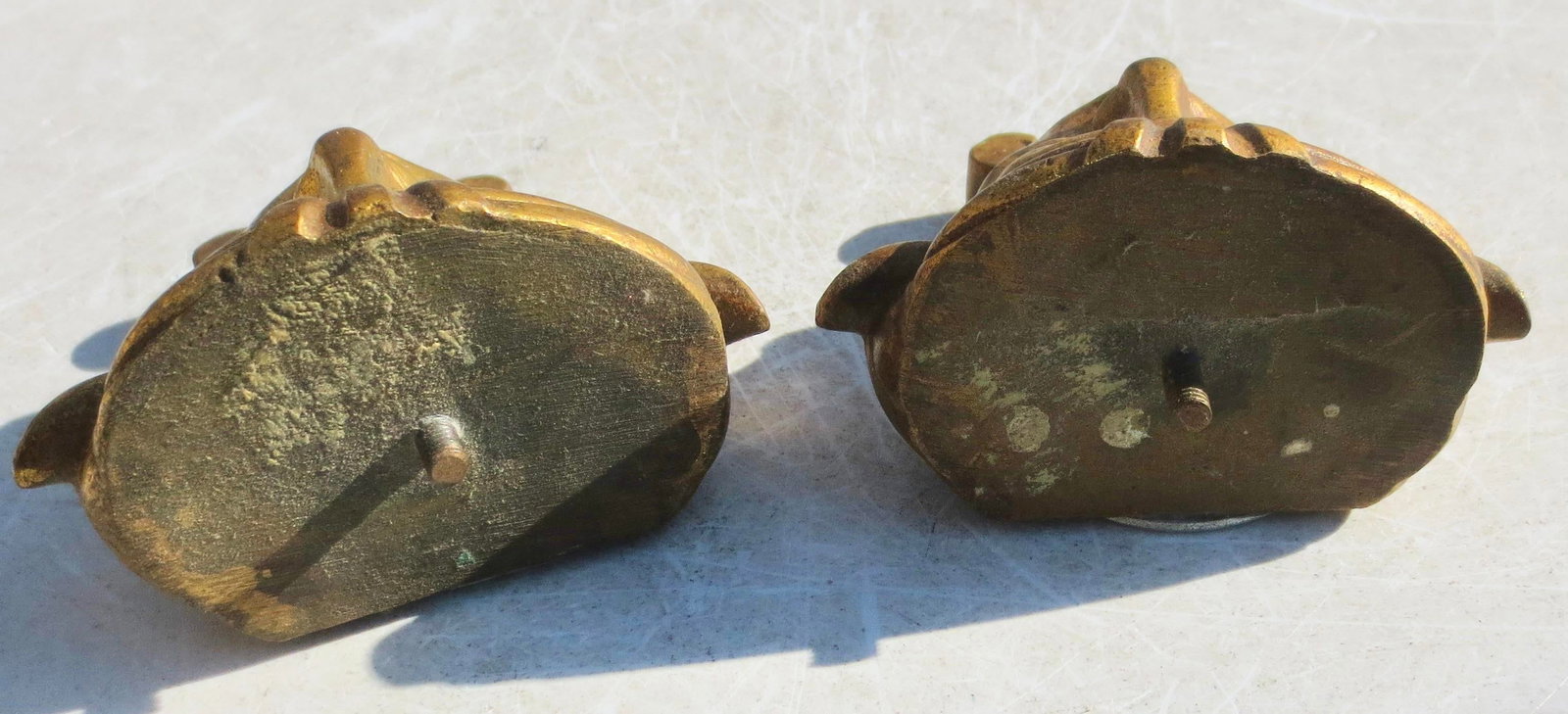 Gilt Bronze Egyptian Revival Furniture Mounts -a Pair of 2 Hathor - 4