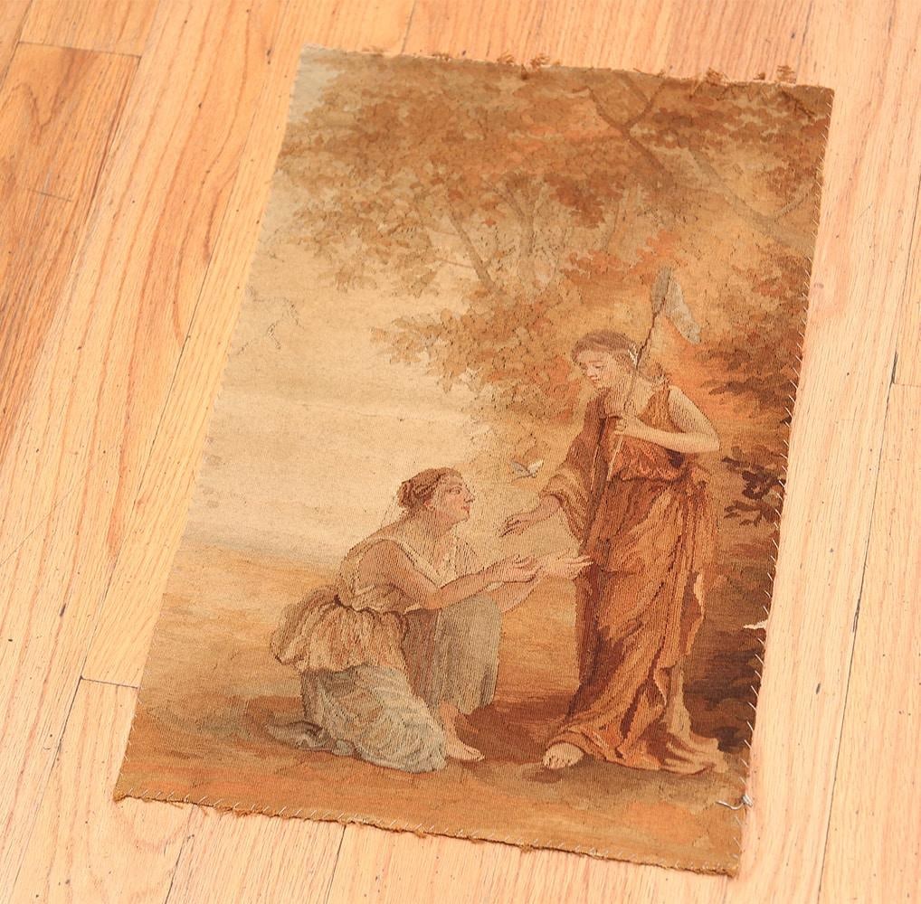 Nazmiyal Collection Antique Small Romantic French Tapestry - 2