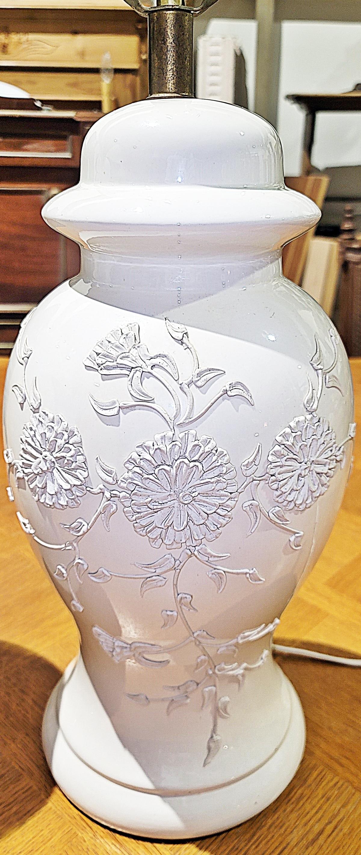 1970s Porcelain Floral Table Lamps - a Pair - 2