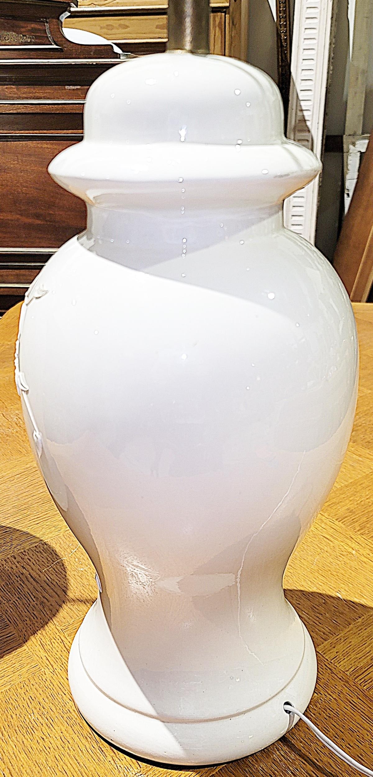 1970s Porcelain Floral Table Lamps - a Pair - 4