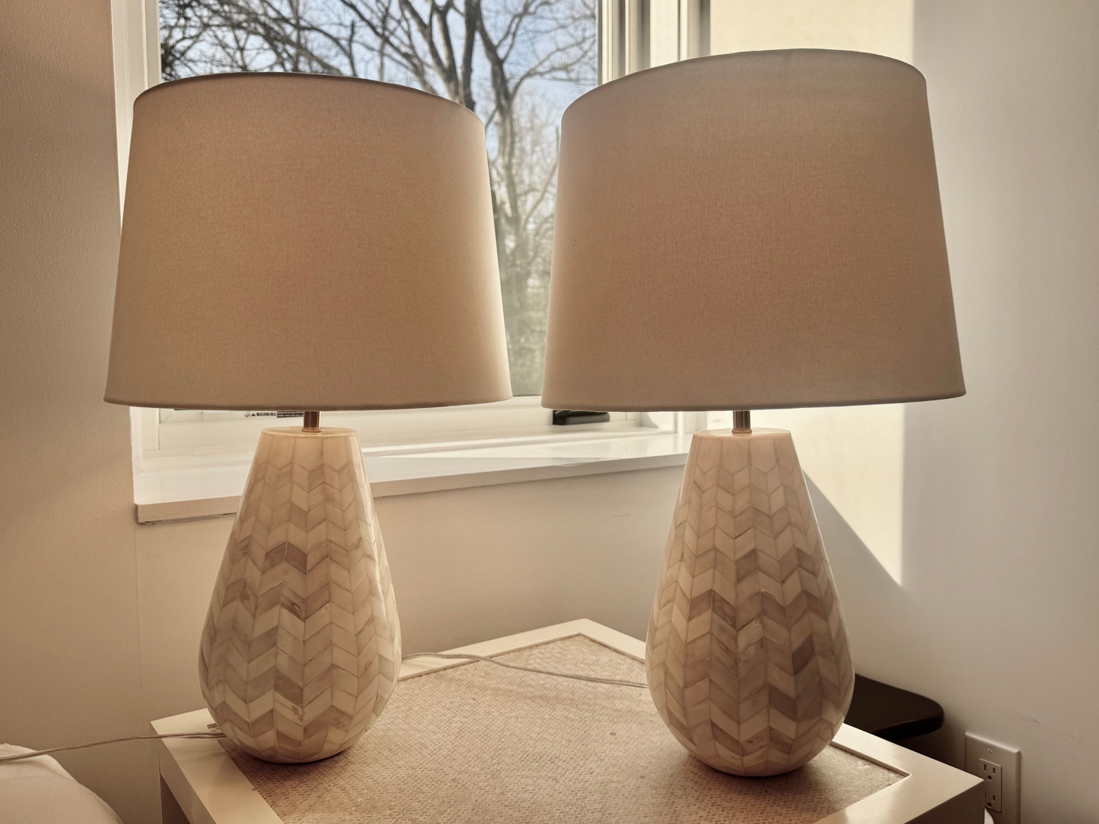 Attributed to Serena and Lily Inlay Lamps - a Pair - 2