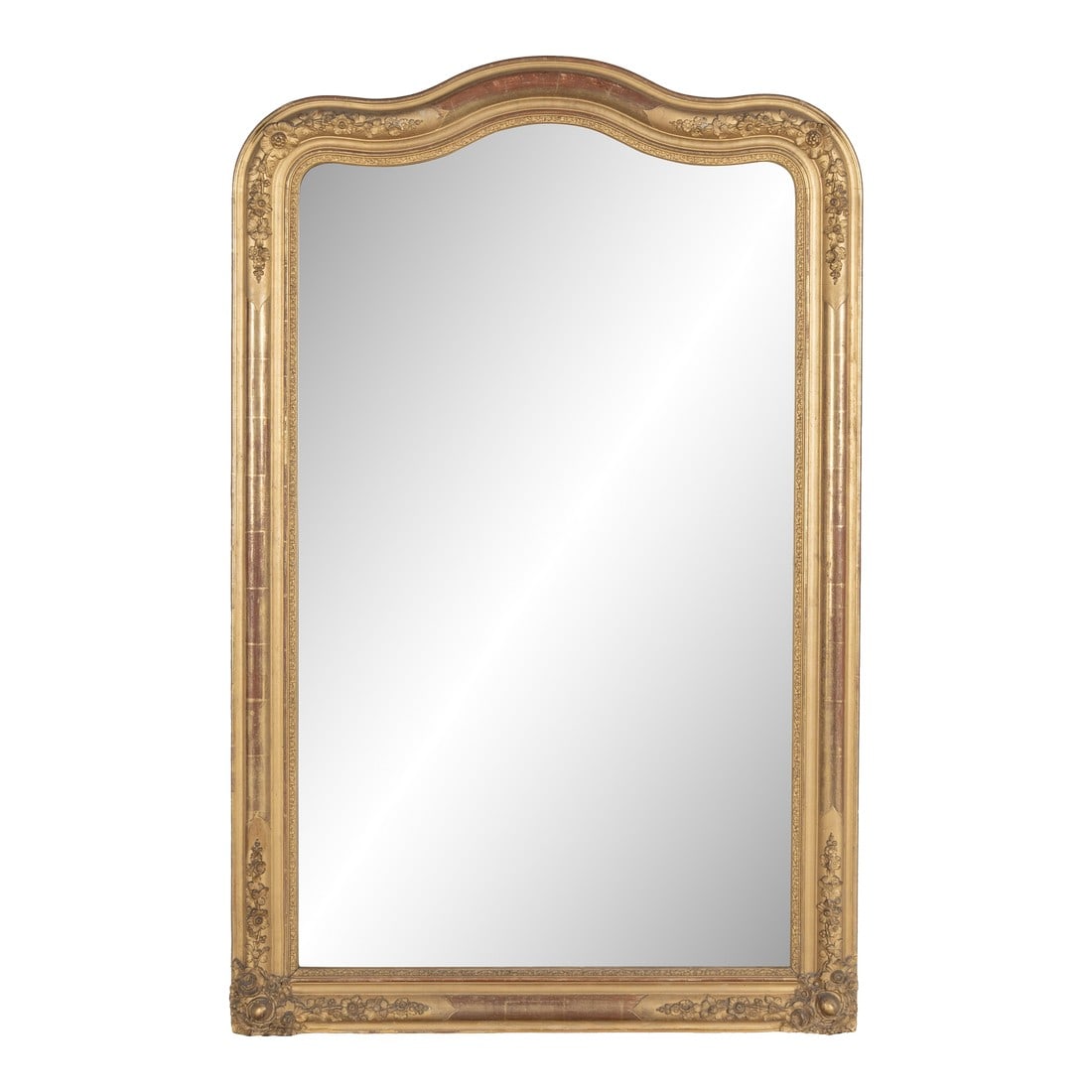 Louis Philippe Gilded Mirror, French Antique Floral Decor, Circa 1880 (1 of 9)