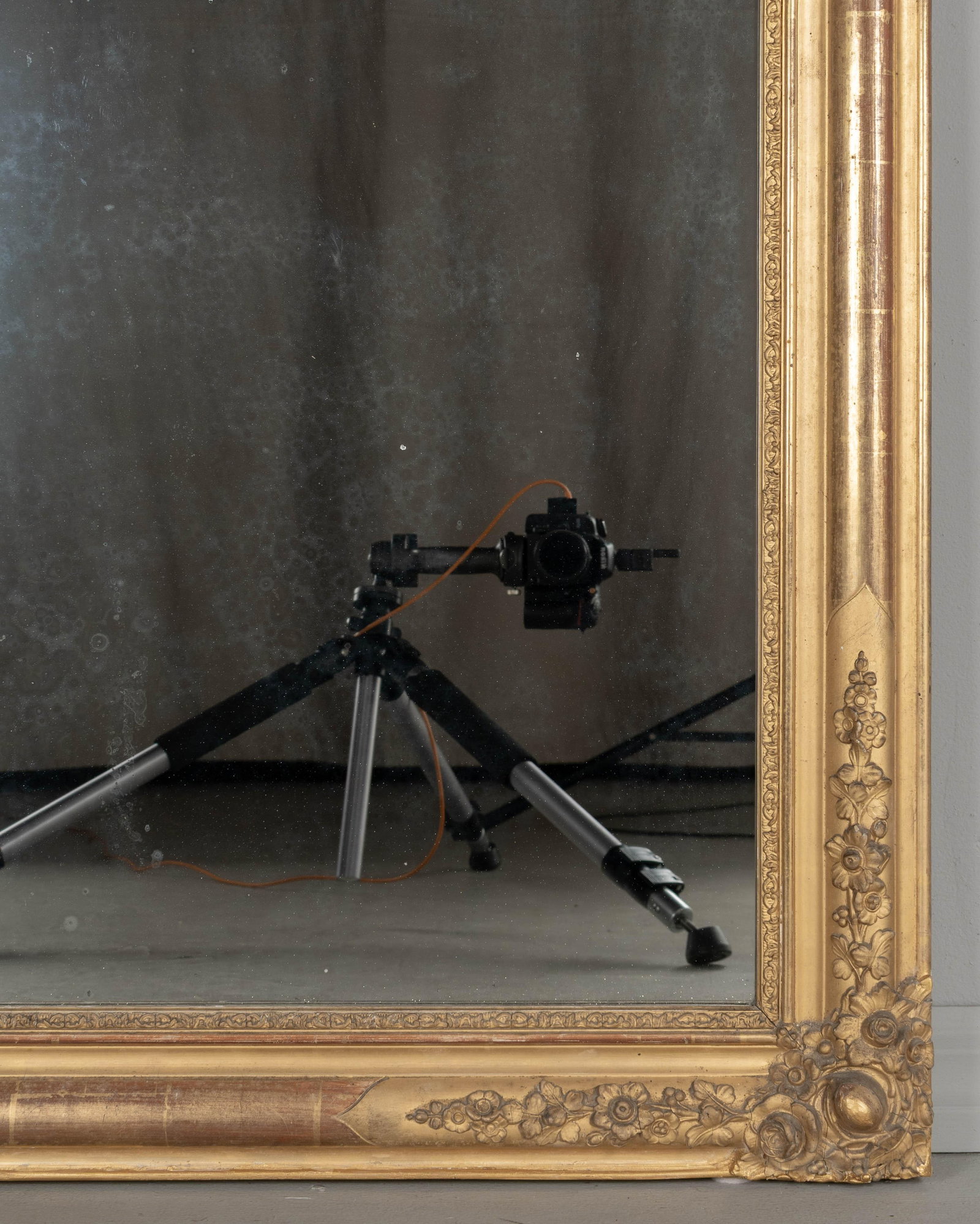 Louis Philippe Gilded Mirror, French Antique Floral Decor, Circa 1880 - 6
